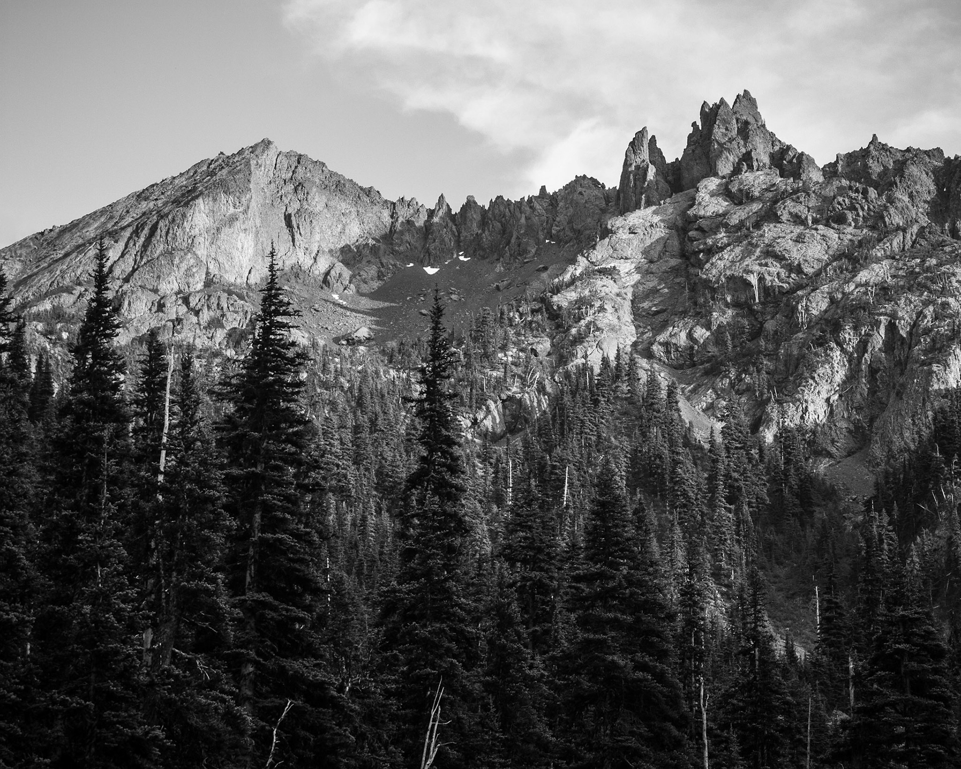 The view of Buckhorn Mountain from Buckhorn Lake on Washington's Olympic Peninsula.