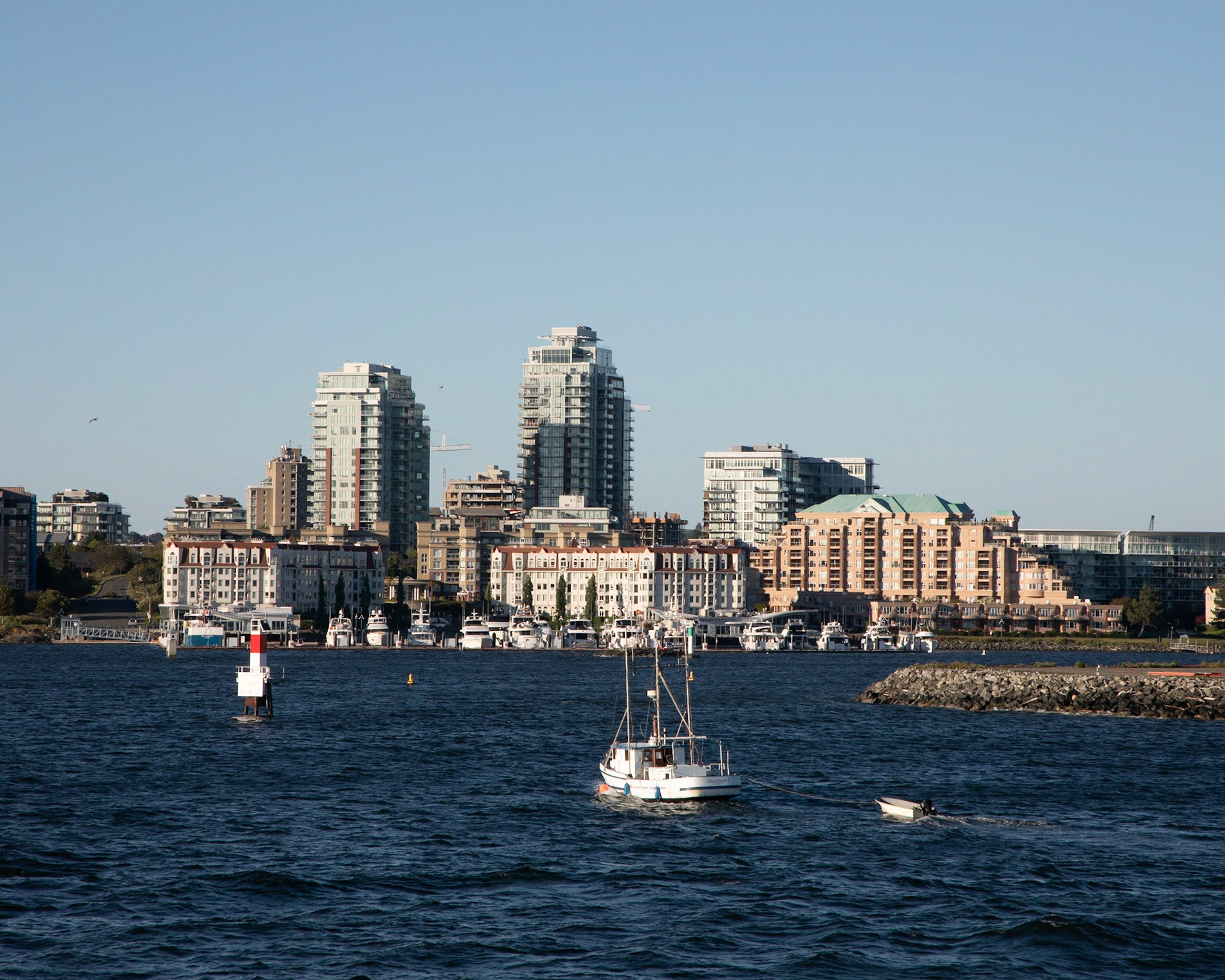 Departing from Victoria on a ferry.