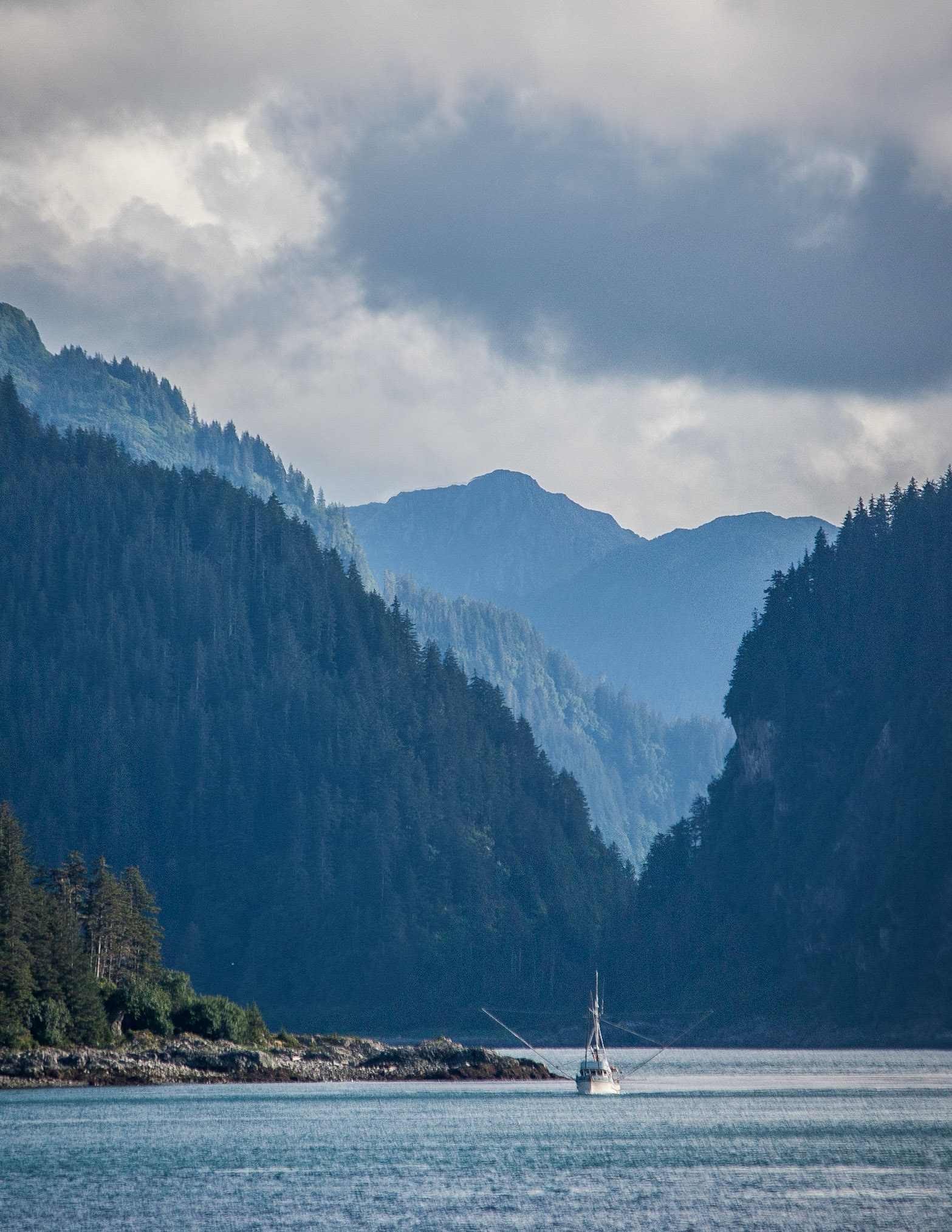 Photo was taken in Southeast Alaska, USA when we were moving a barge from Mite Cove to Gedney Harbor along the inside passage.