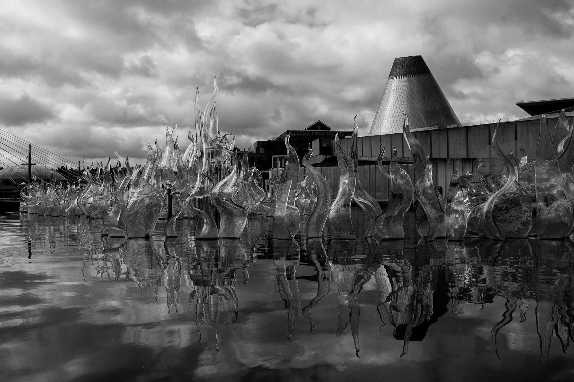 The Museum of Glass houses houses the work of the renowned glass artist, Dale Chihuly, among others.  In addition, a working hot shop resides within this cone.