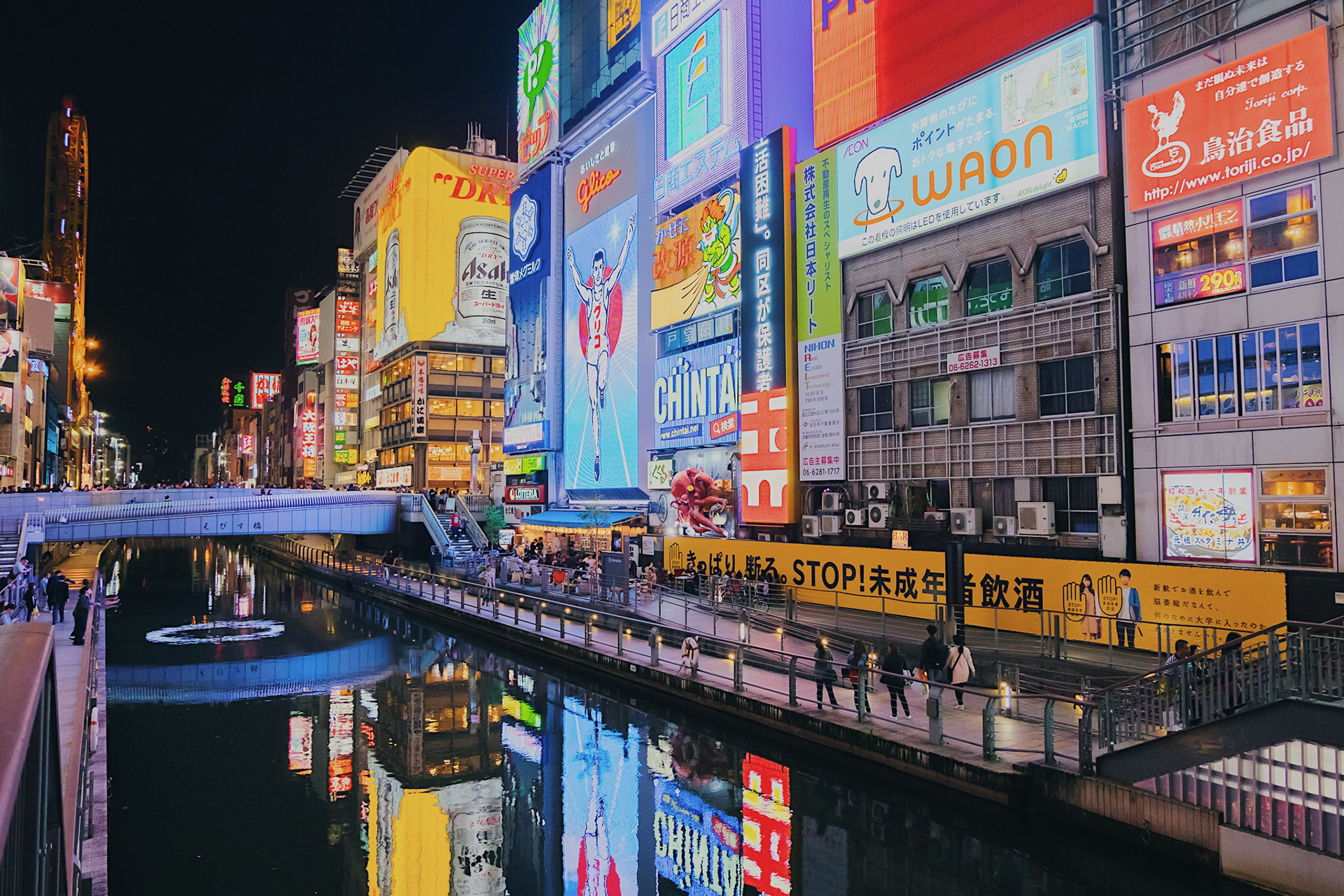 Night view of Dotonbori area, Osaka