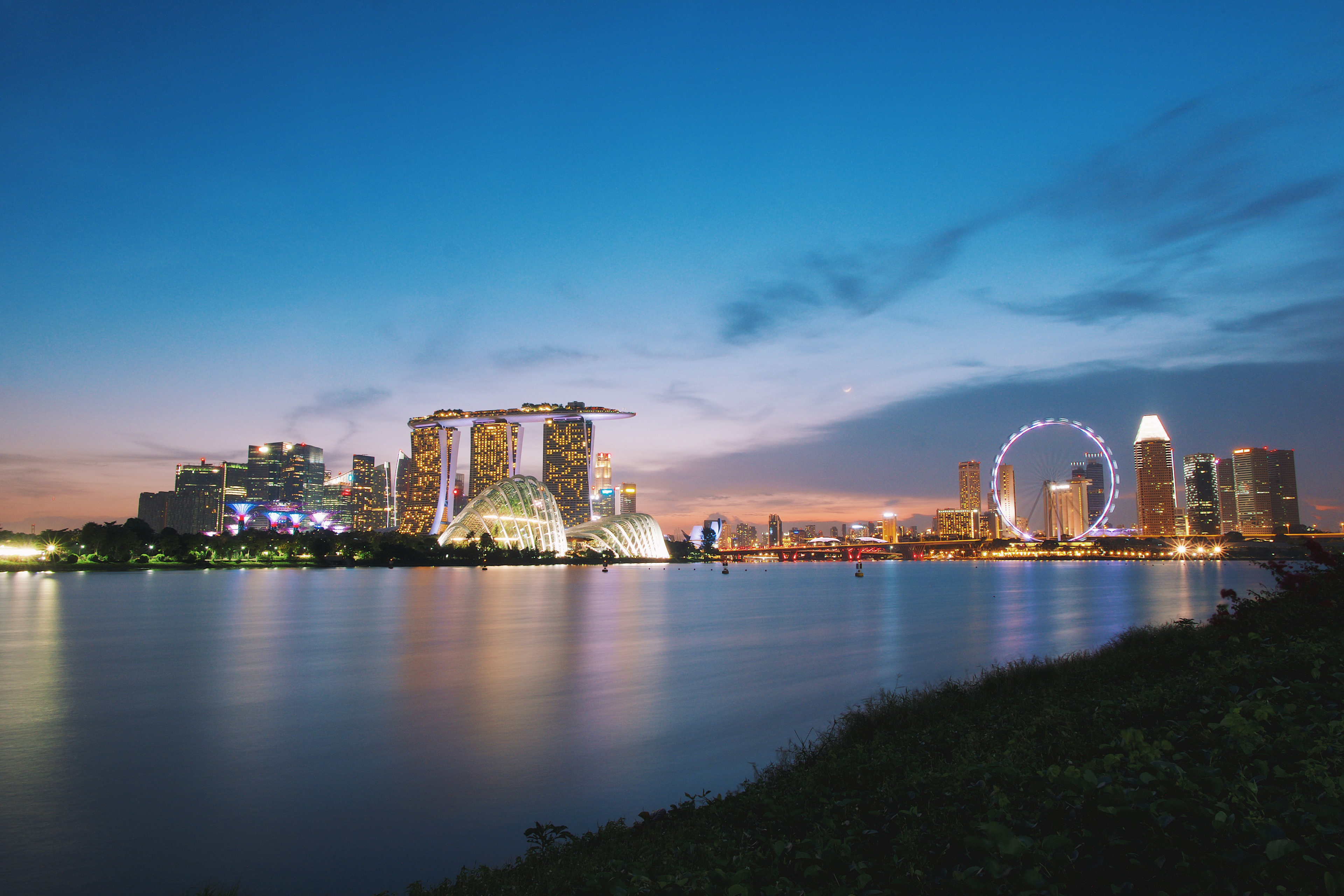 Singapore Skyline in the Evening