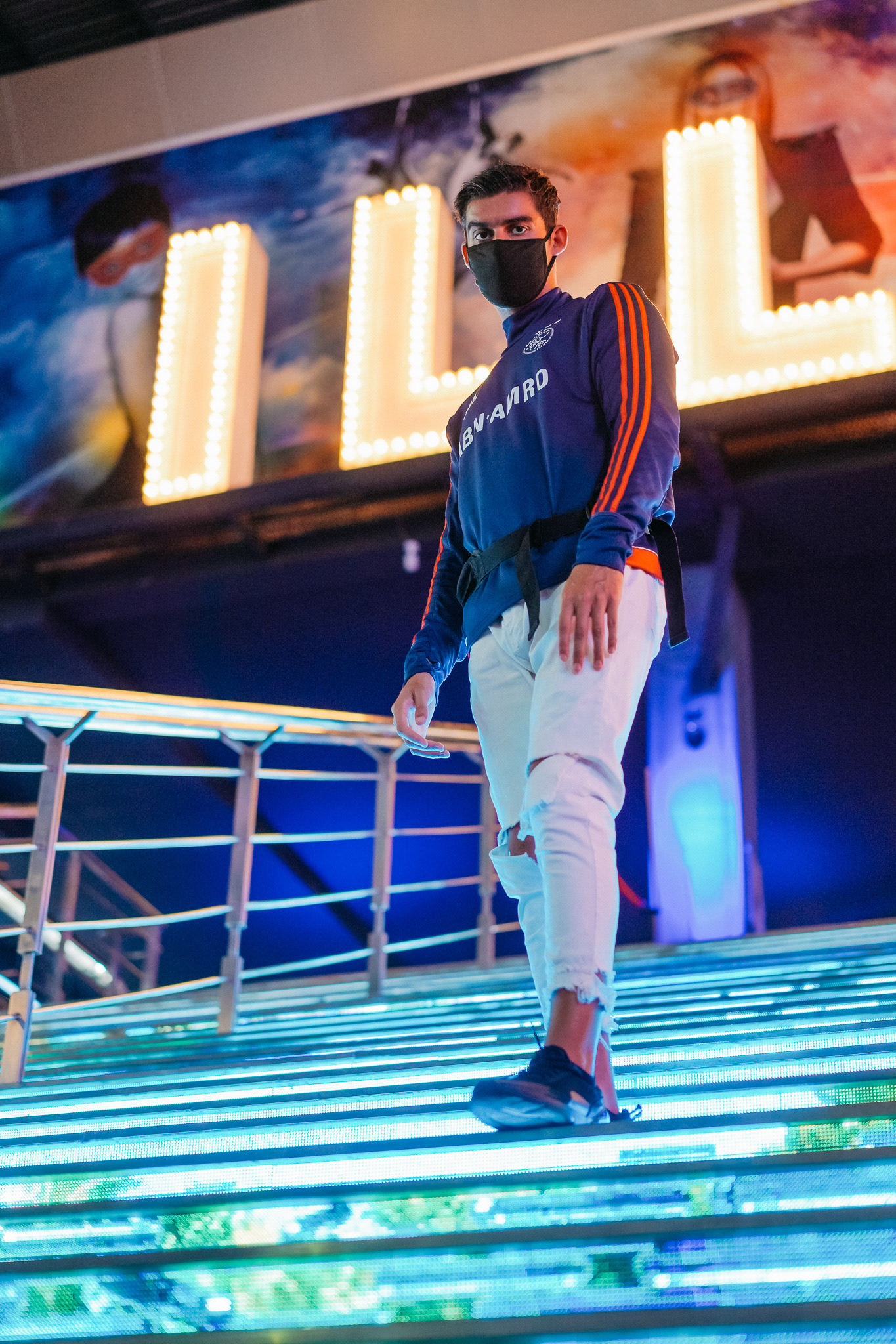 Model Haron with a Colorful Background