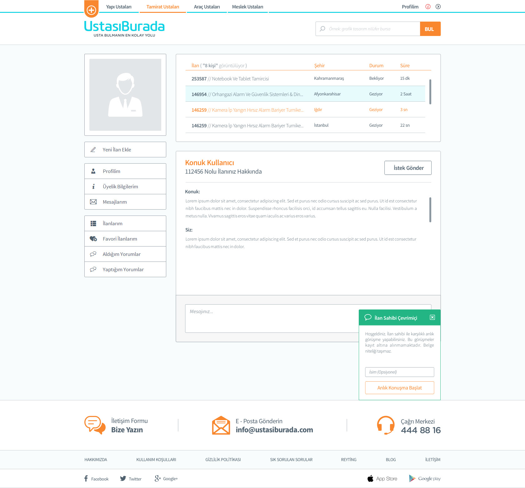 7-user - status & chat