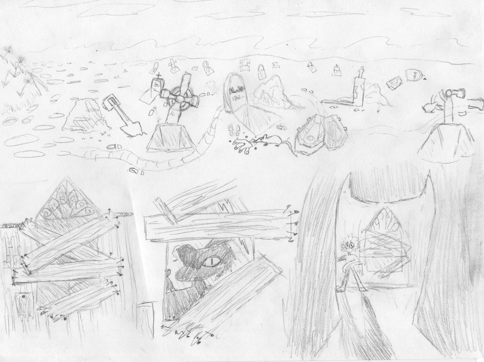 The graveyard and more of the interior