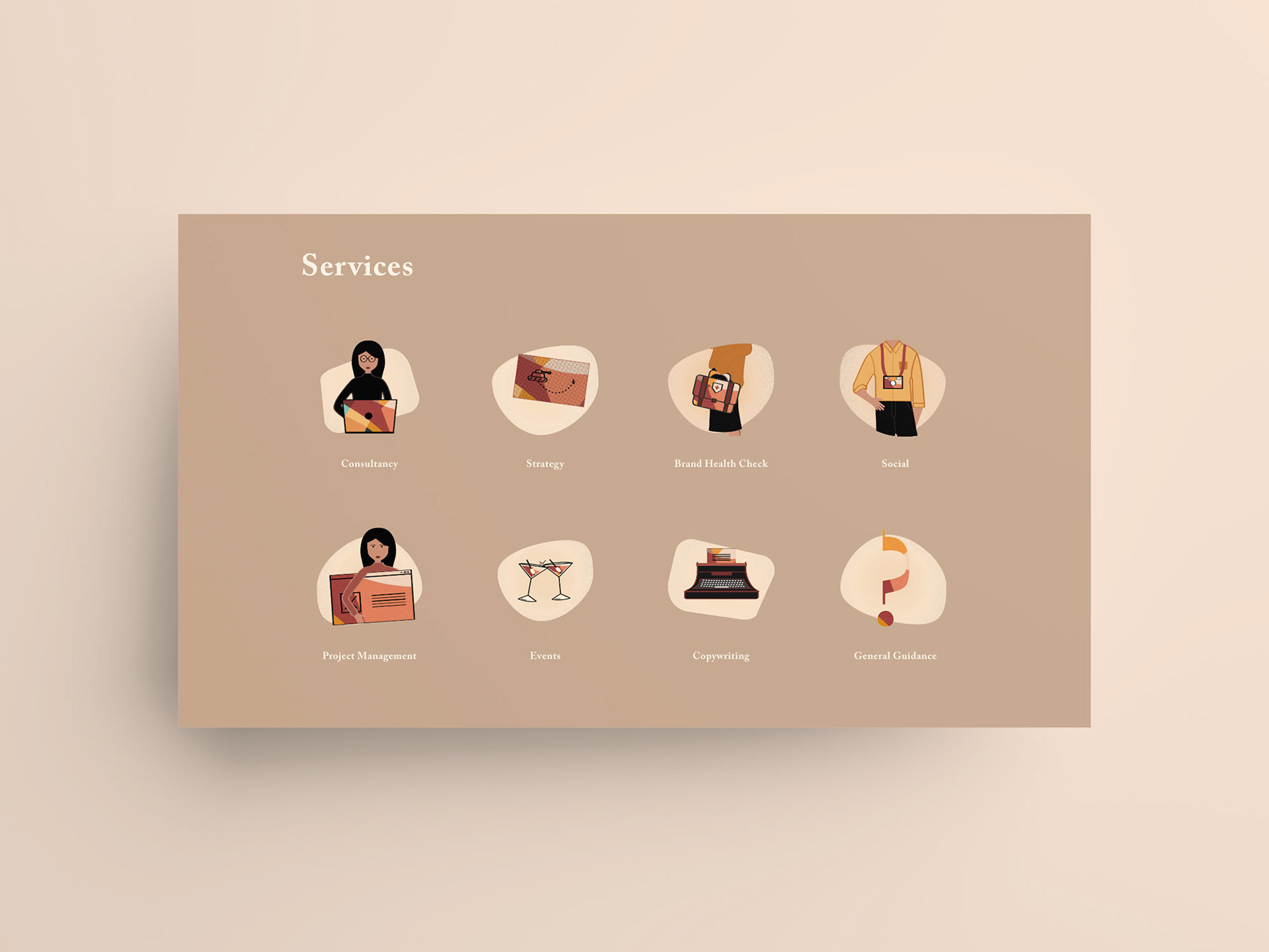 'services' page mock-up