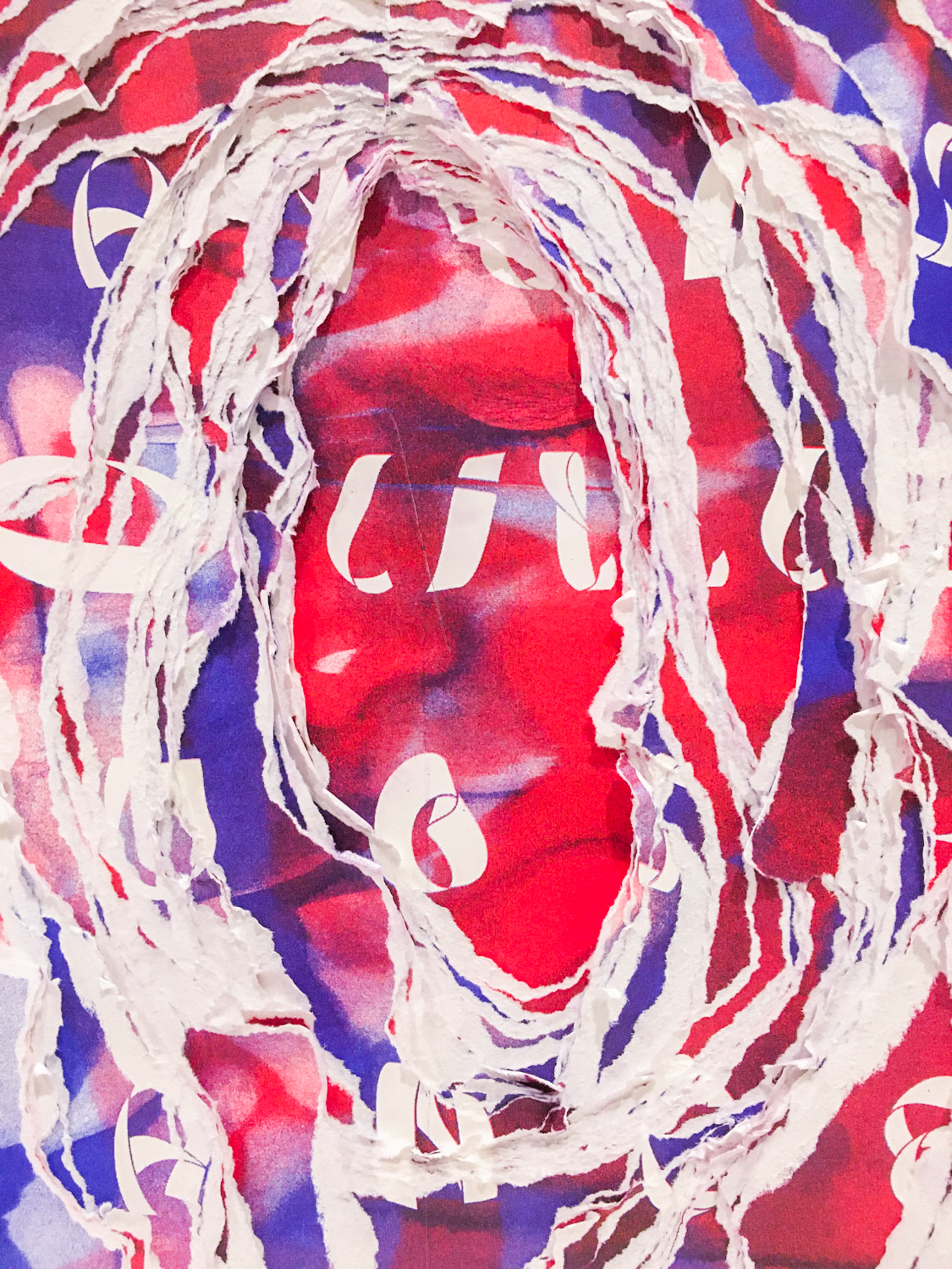 Detail of piece 3 of "So many layers, so little substance."