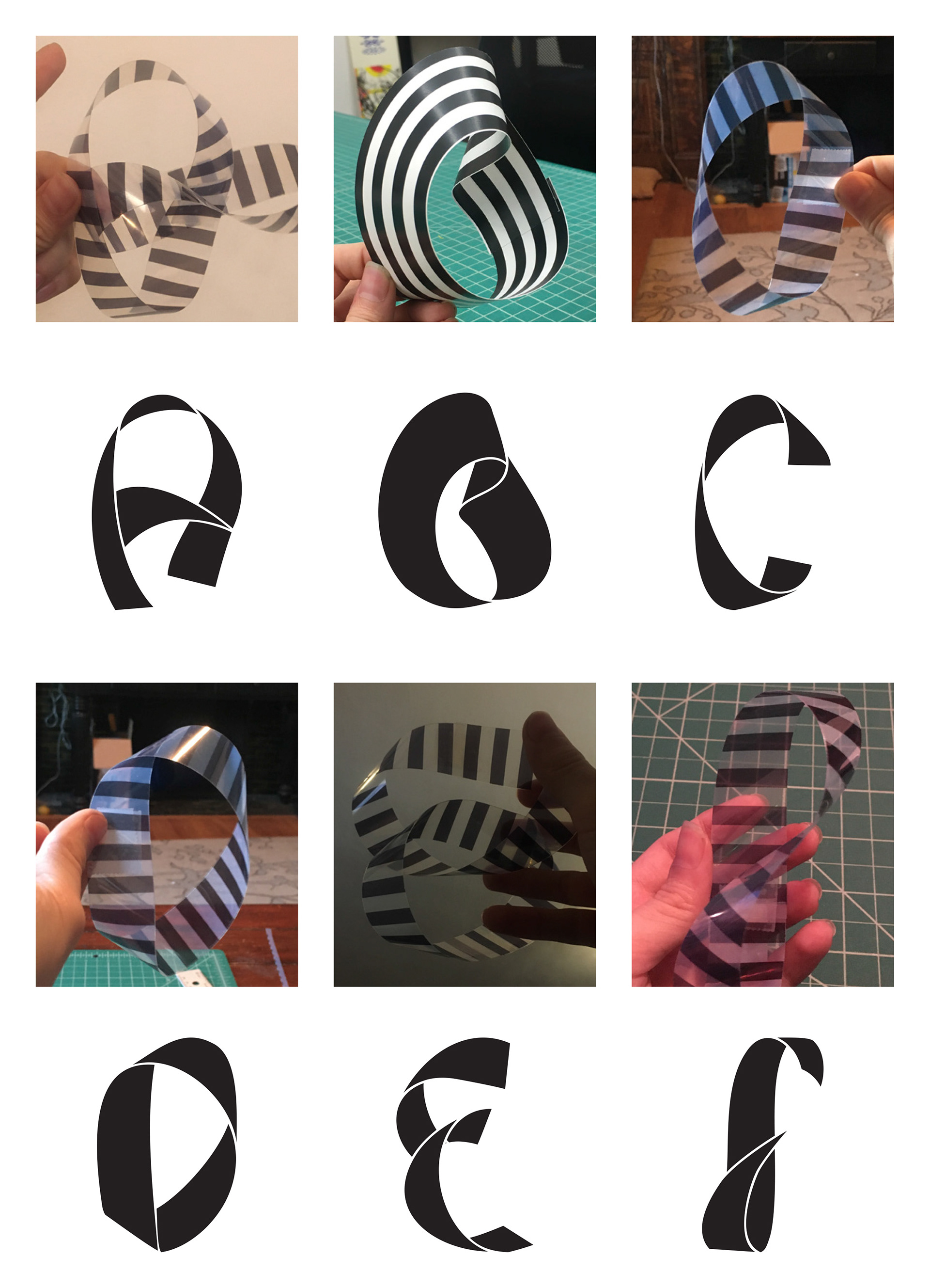 Select references for Möbius letterforms.