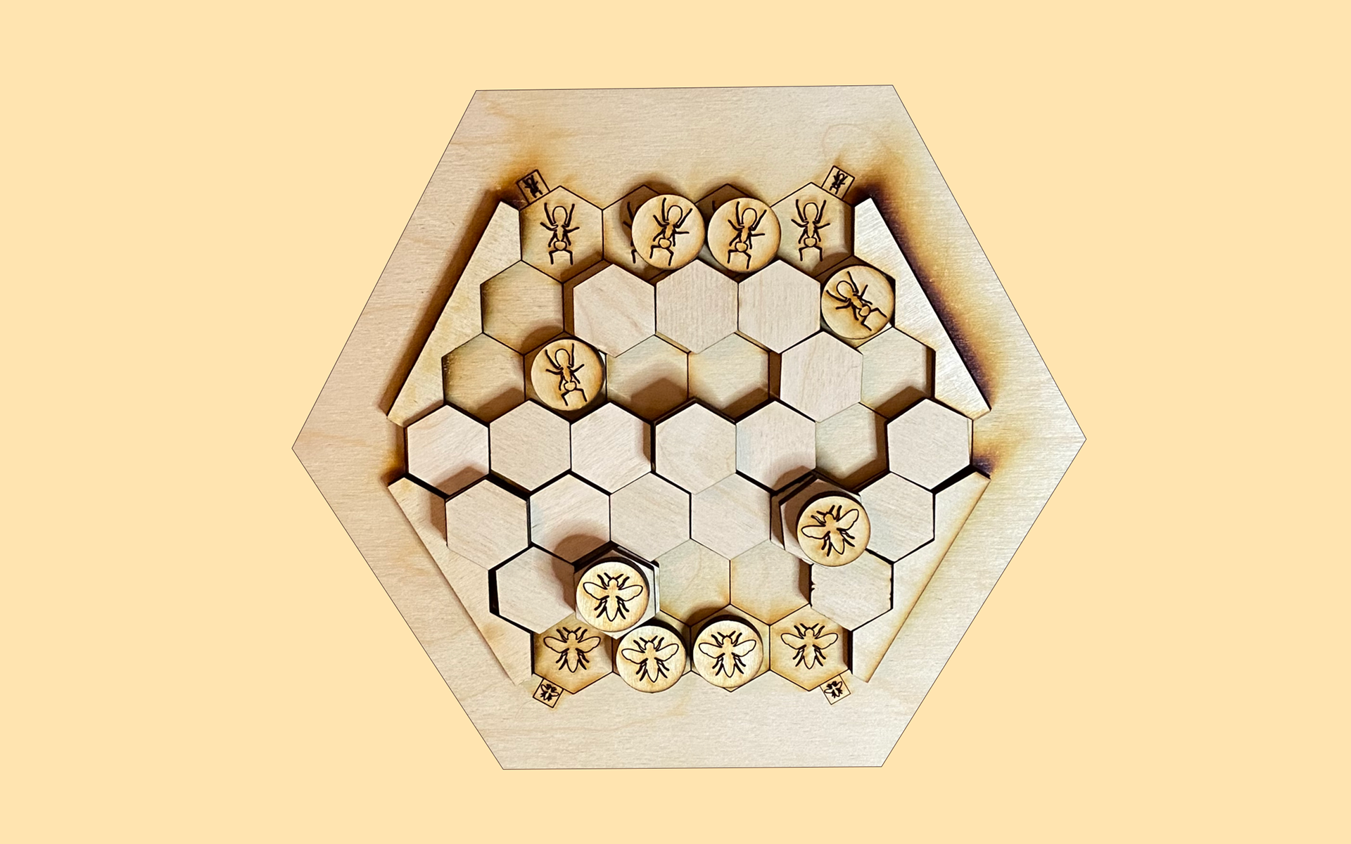 Photo of bees and ants gameboard