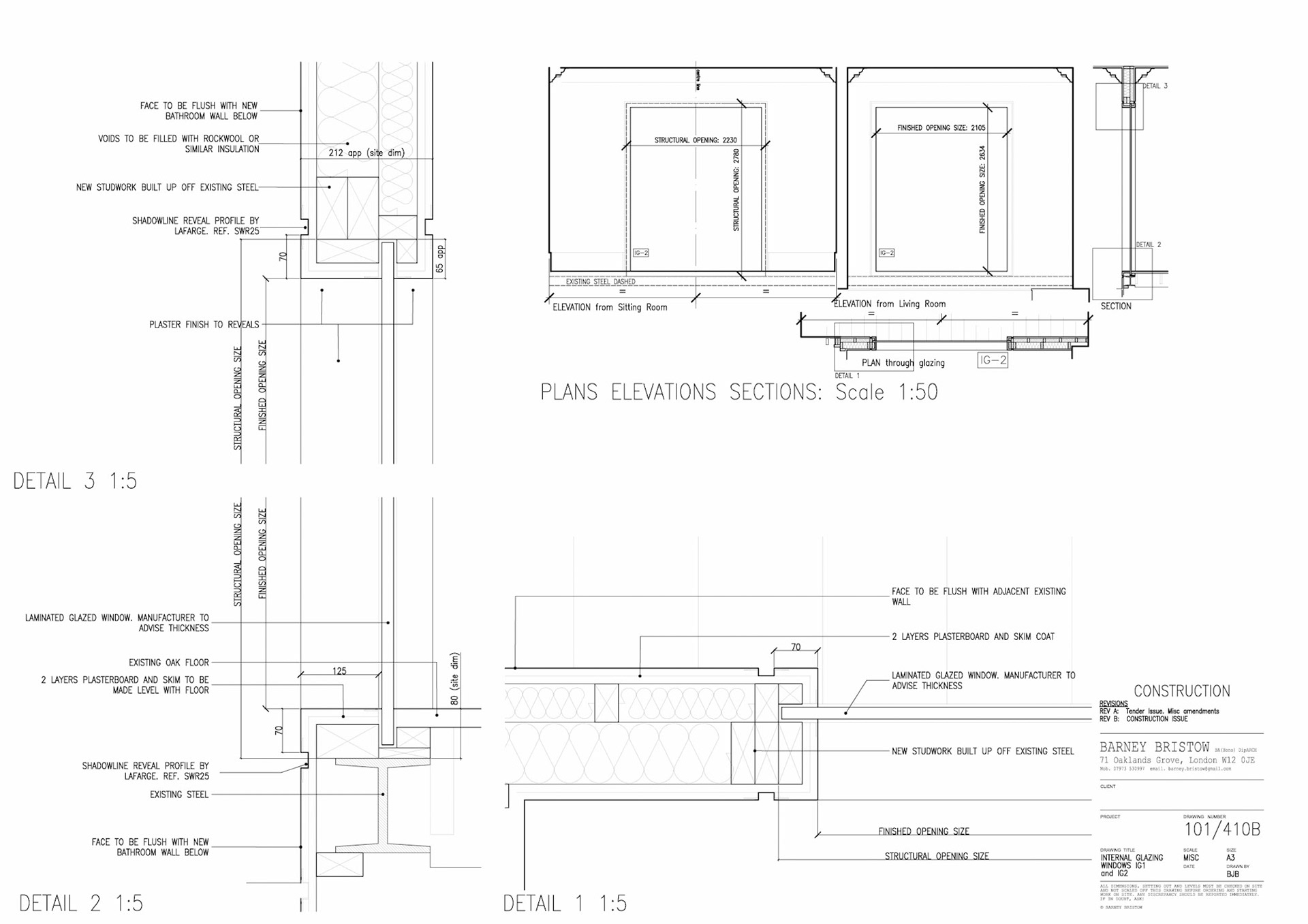 Internal Glazing A3 1:50/5 AutoCAD