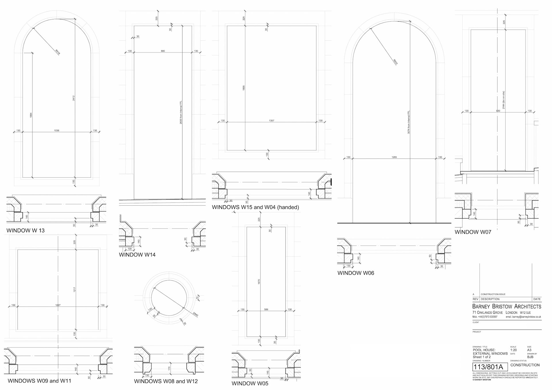Window Details A3 1:20 AutoCAD