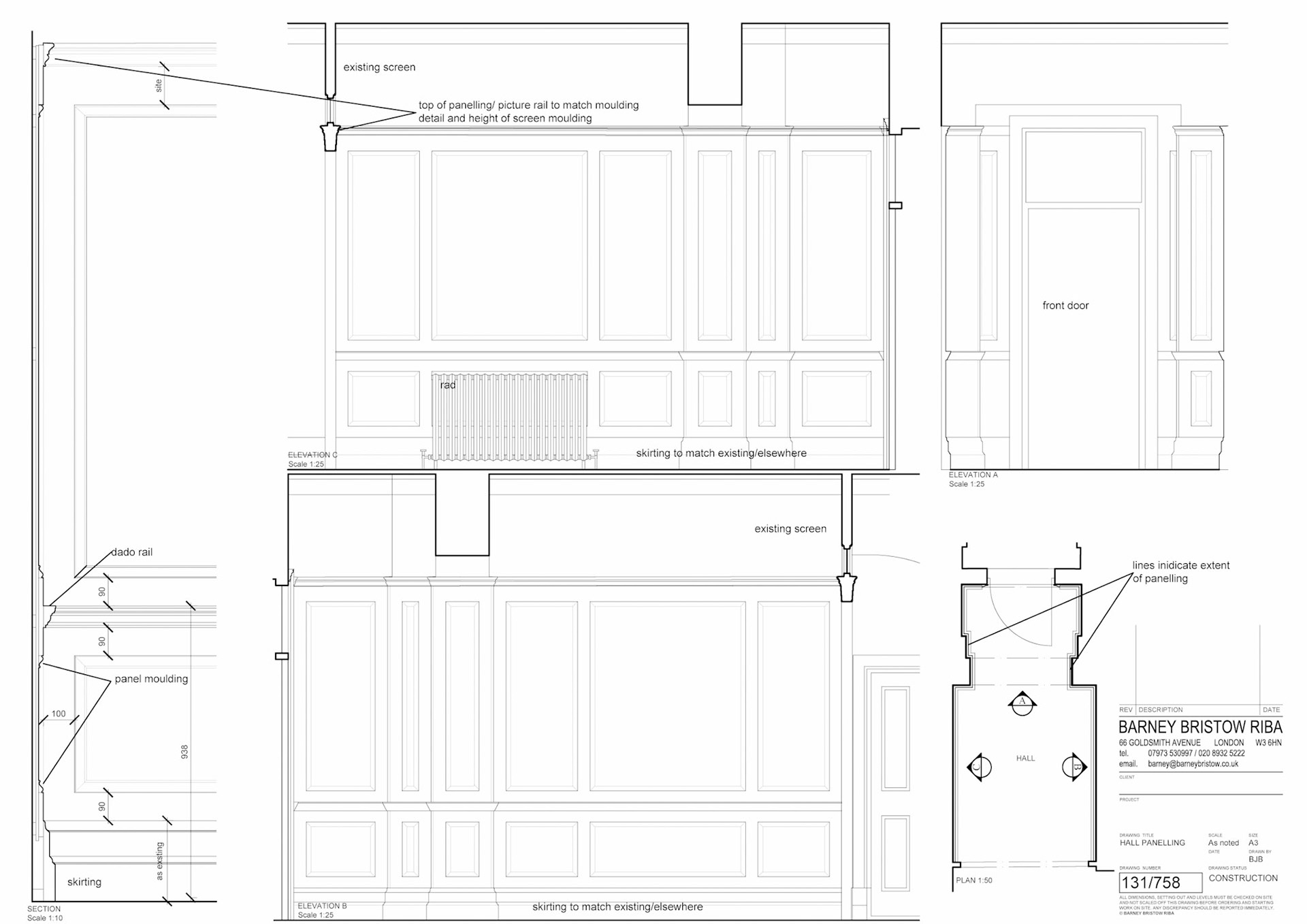 Panelling A3 1:20 AutoCAD