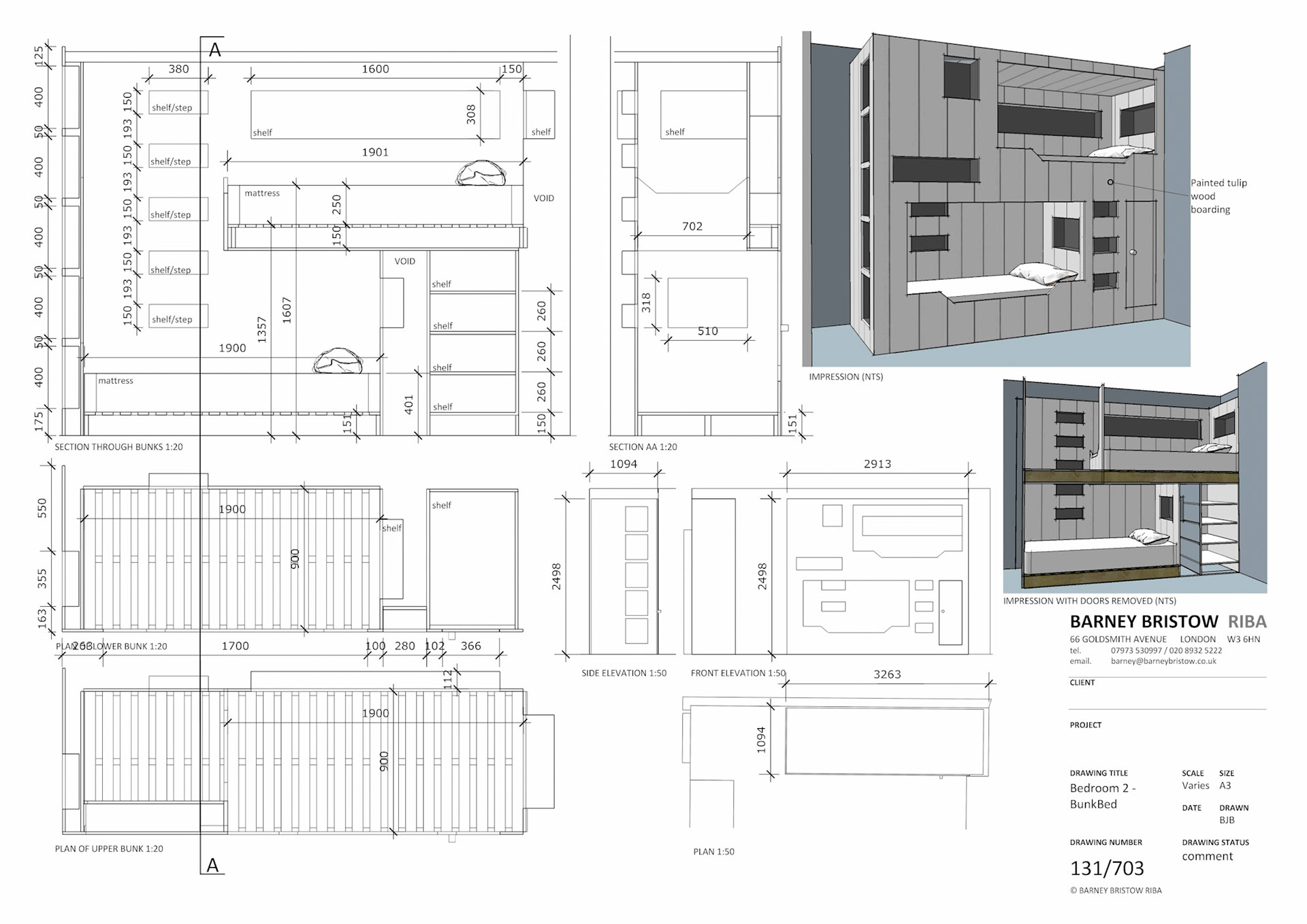Bunk Bed A3 1:50/20 SketchUp/Layout