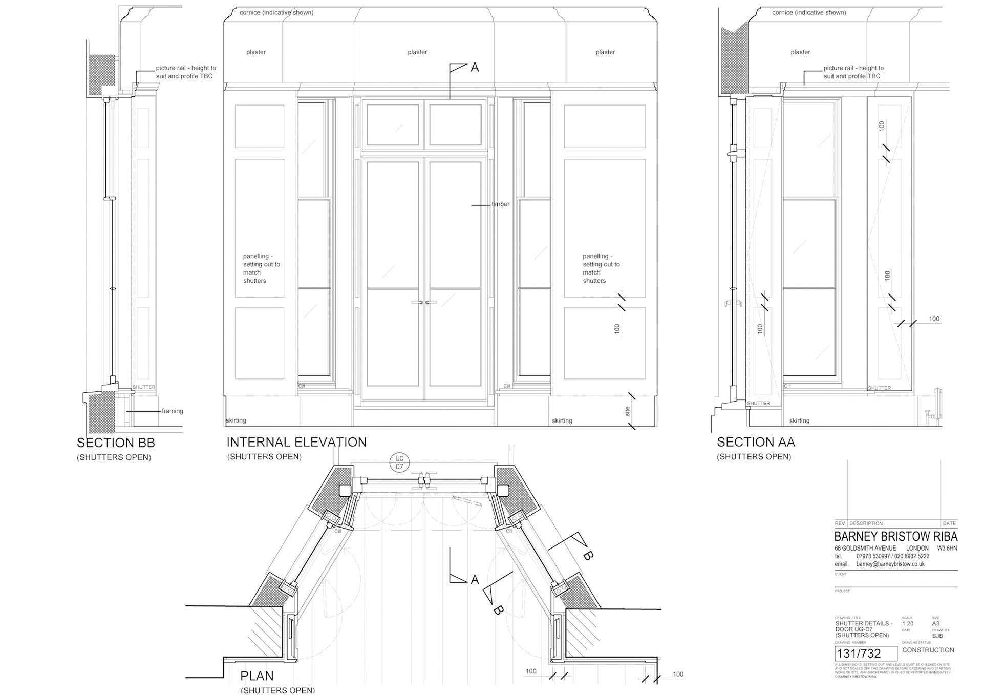 Window & Door Shutters A3 1:20 AutoCAD