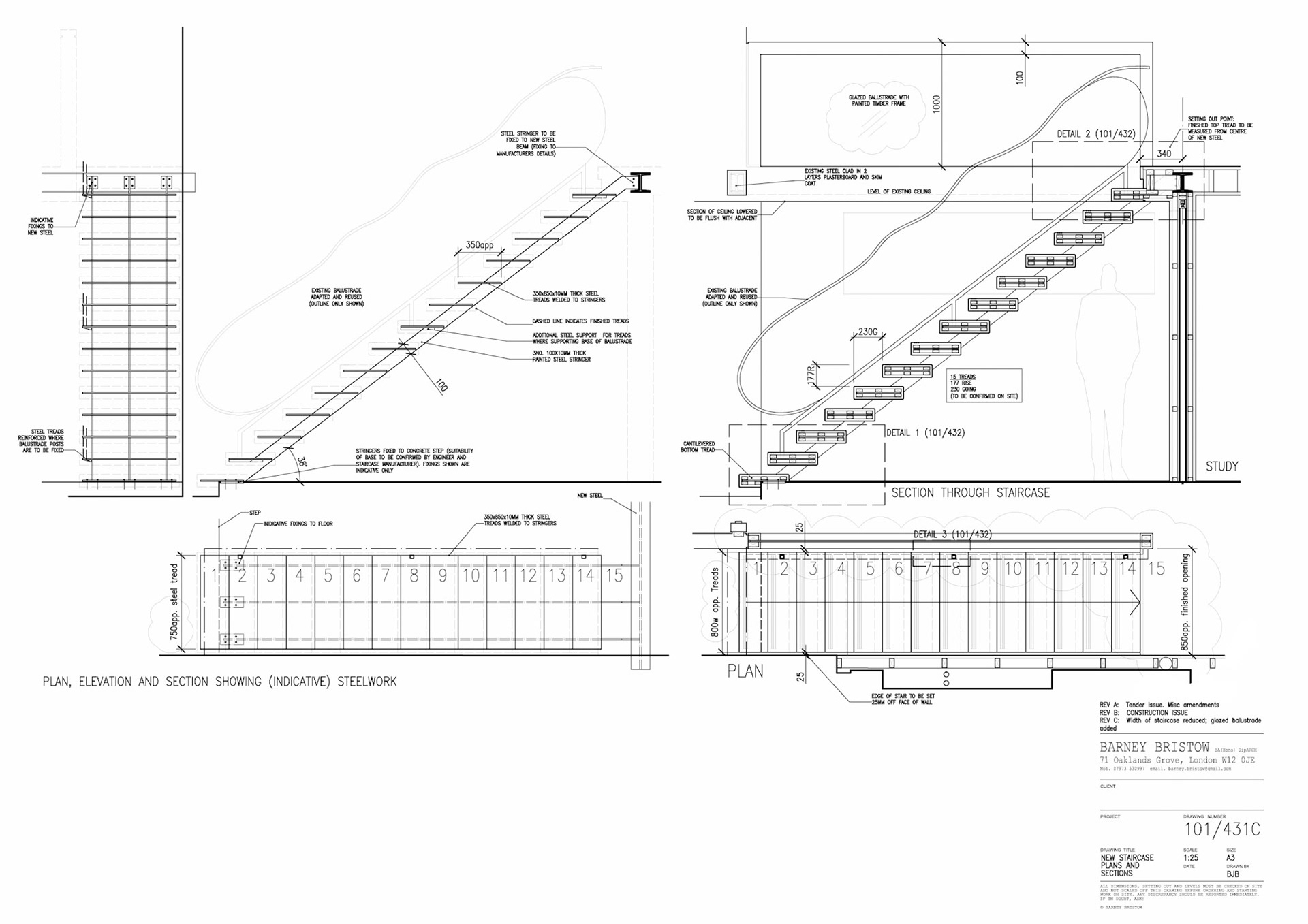 Staircase A3 1:25 AutoCAD