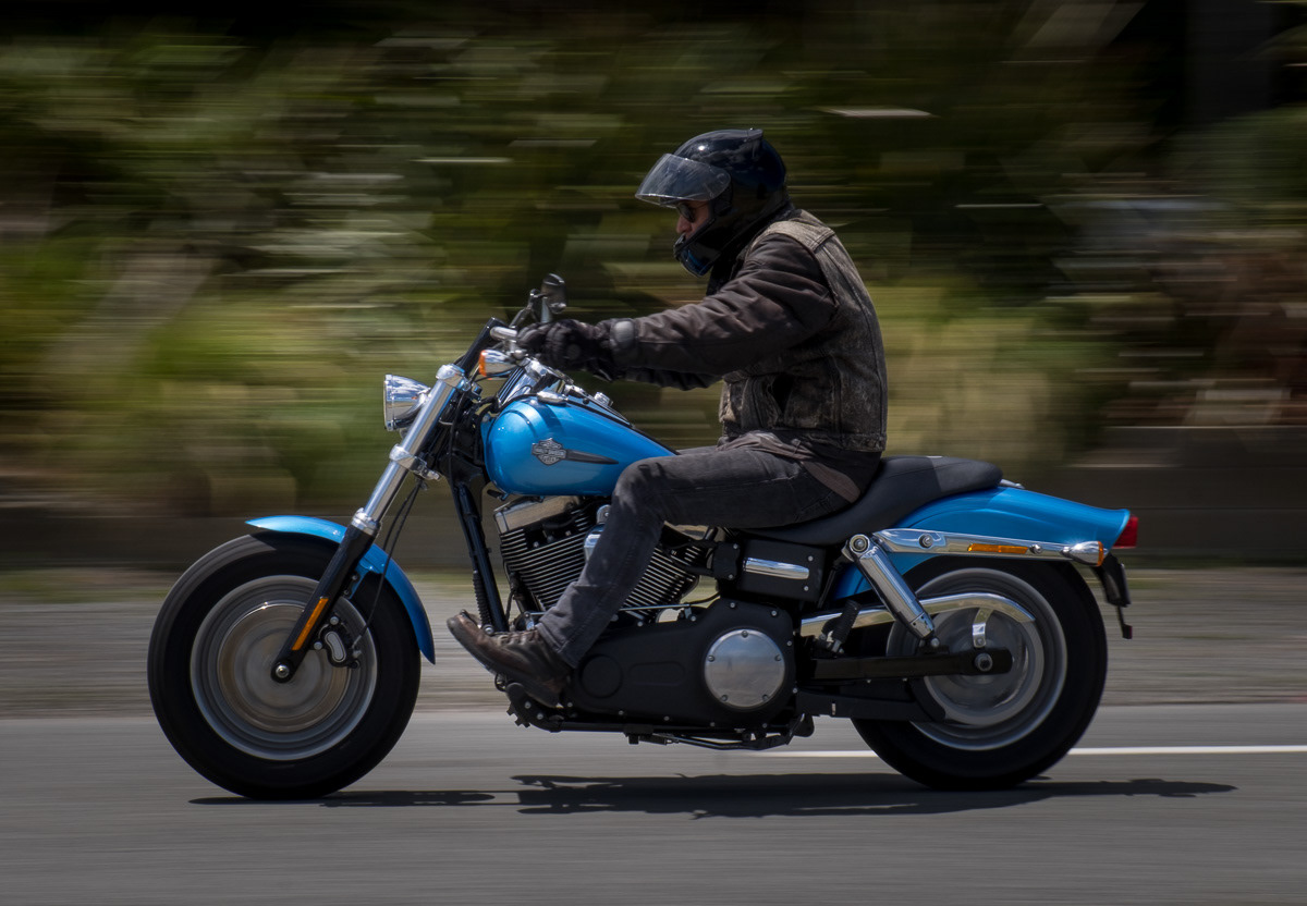 Harley Davidson motorbike at Lake Ferry, south Wairarapa, 2014