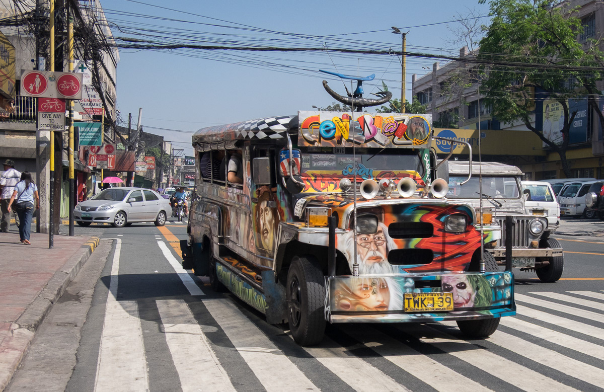 Colourful and well decorated jeepney in Marikina, Philippines, 2015