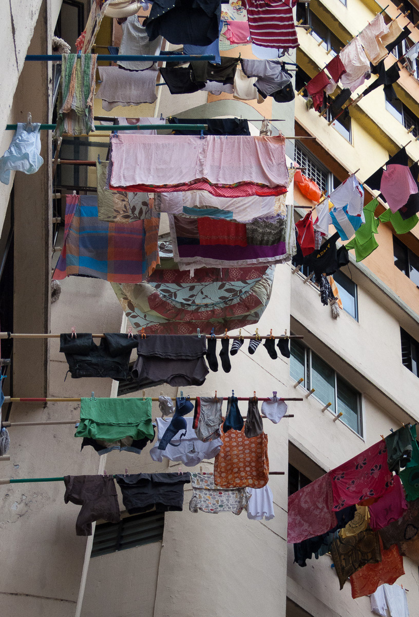 Laundry drying from Apartment Building, Singapore, 2013