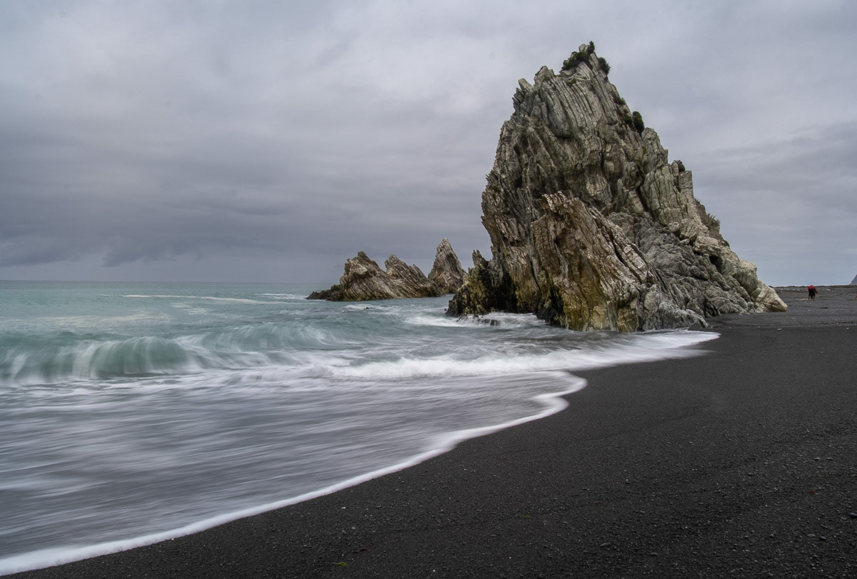 Waves on the beach beside White Rock, 2020