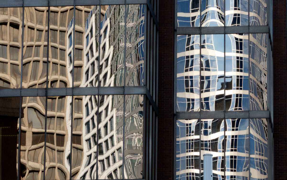 Reflections in windows, Downtown Vancouver, 2011