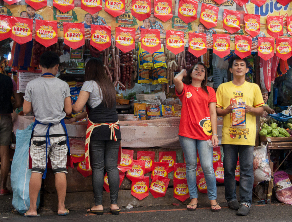 Hotdog stall, Marikina Markets, Philippines, 2013