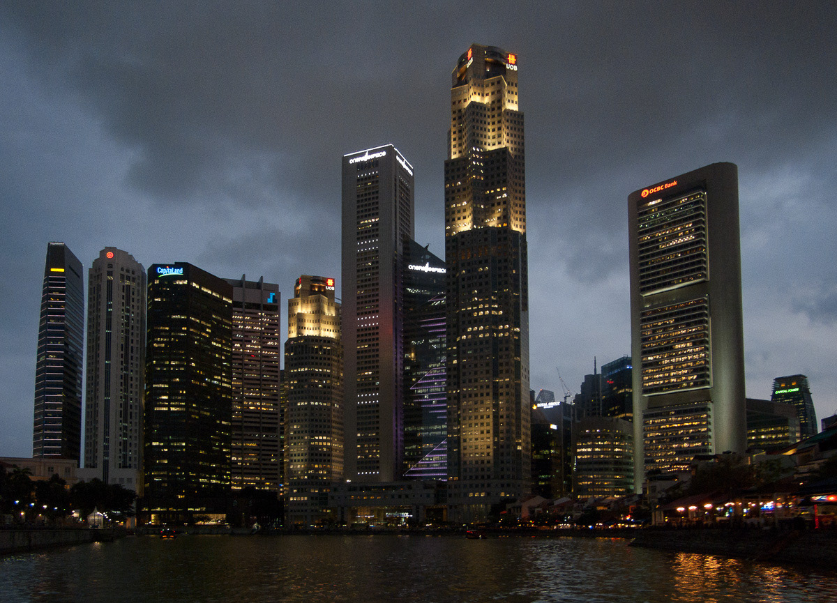 Skyline at night, Singapore, 2013