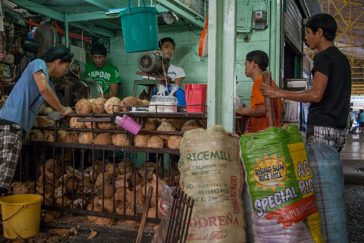 Coconut stall, Marikina Markets, Philippines, 2013