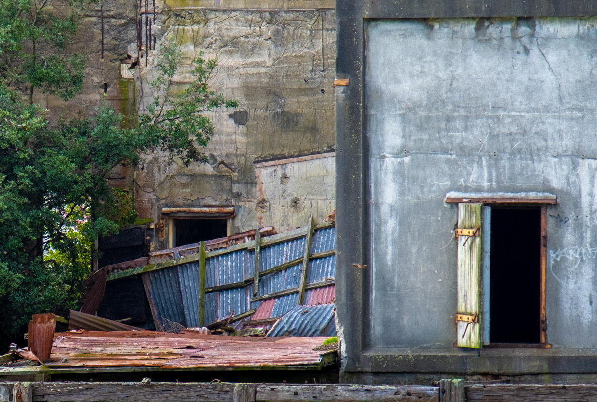 Remains of old freezing works at Patea, 2020