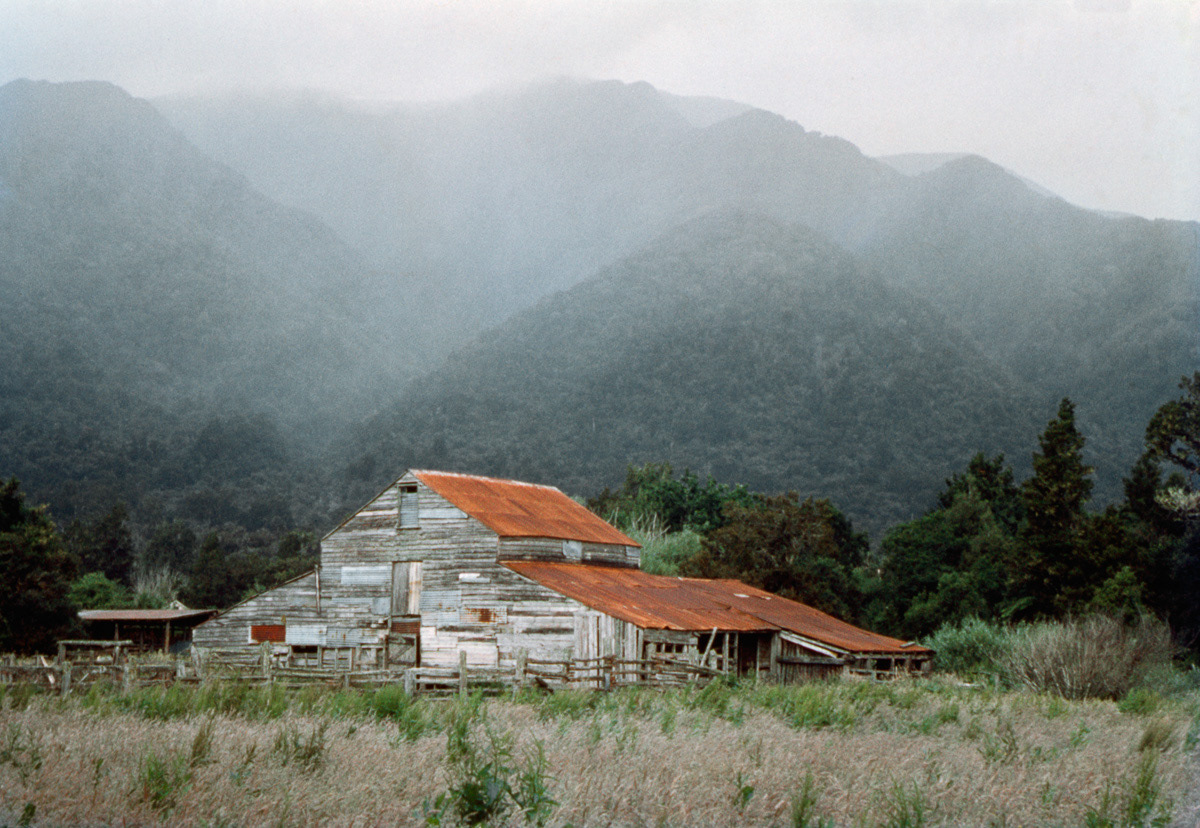 Old farm building at Karangarua near Bruce Bay, South Westland