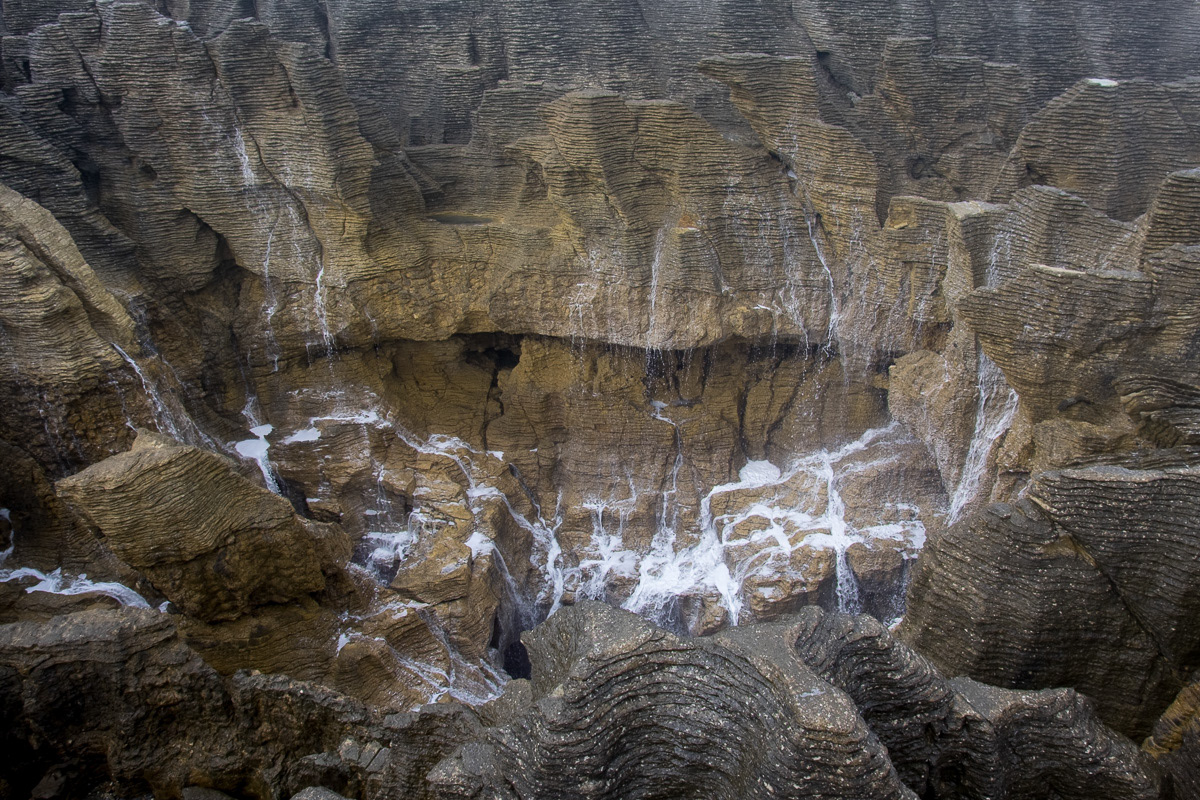 Blowhole in Pancake Rocks, Punakaiki, West Coast