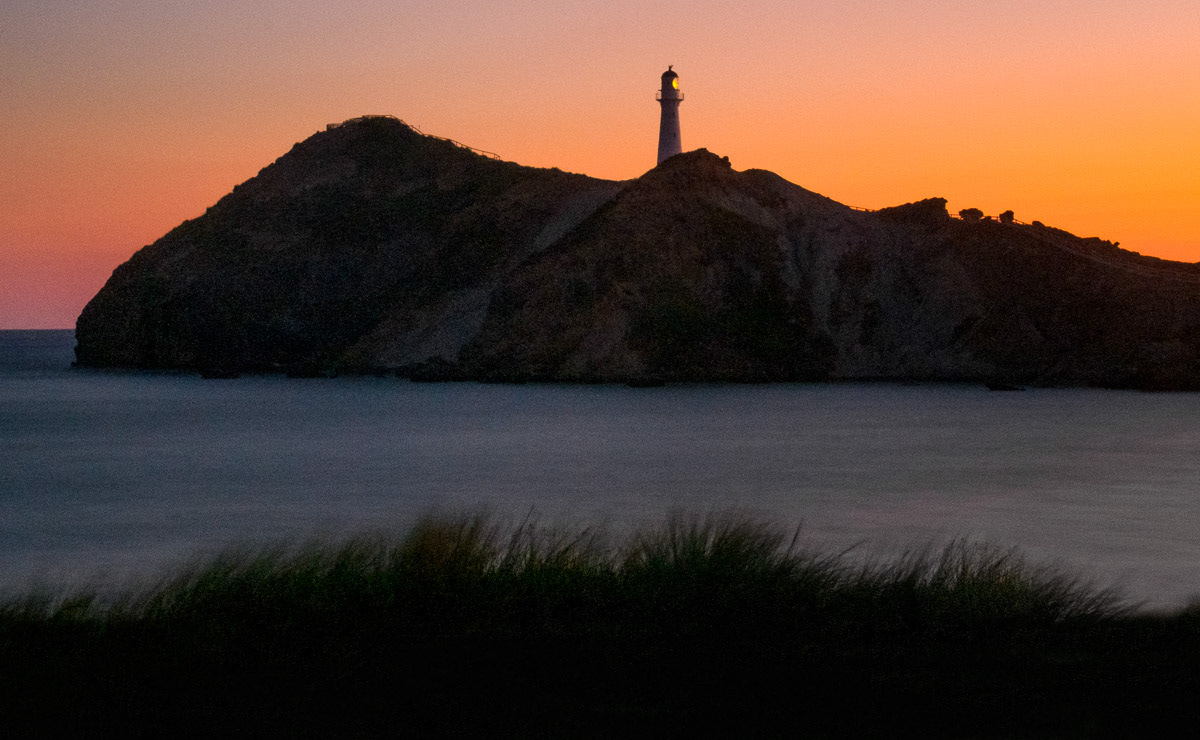 Castle Point with the lighthouse at dawn, 2018
