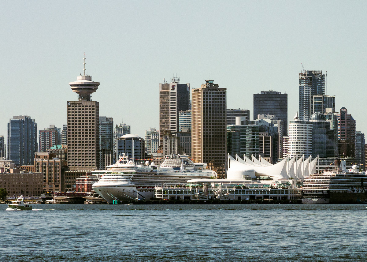 Canada Place, Vancouver, as seen from ferry out on the harbour, 2011