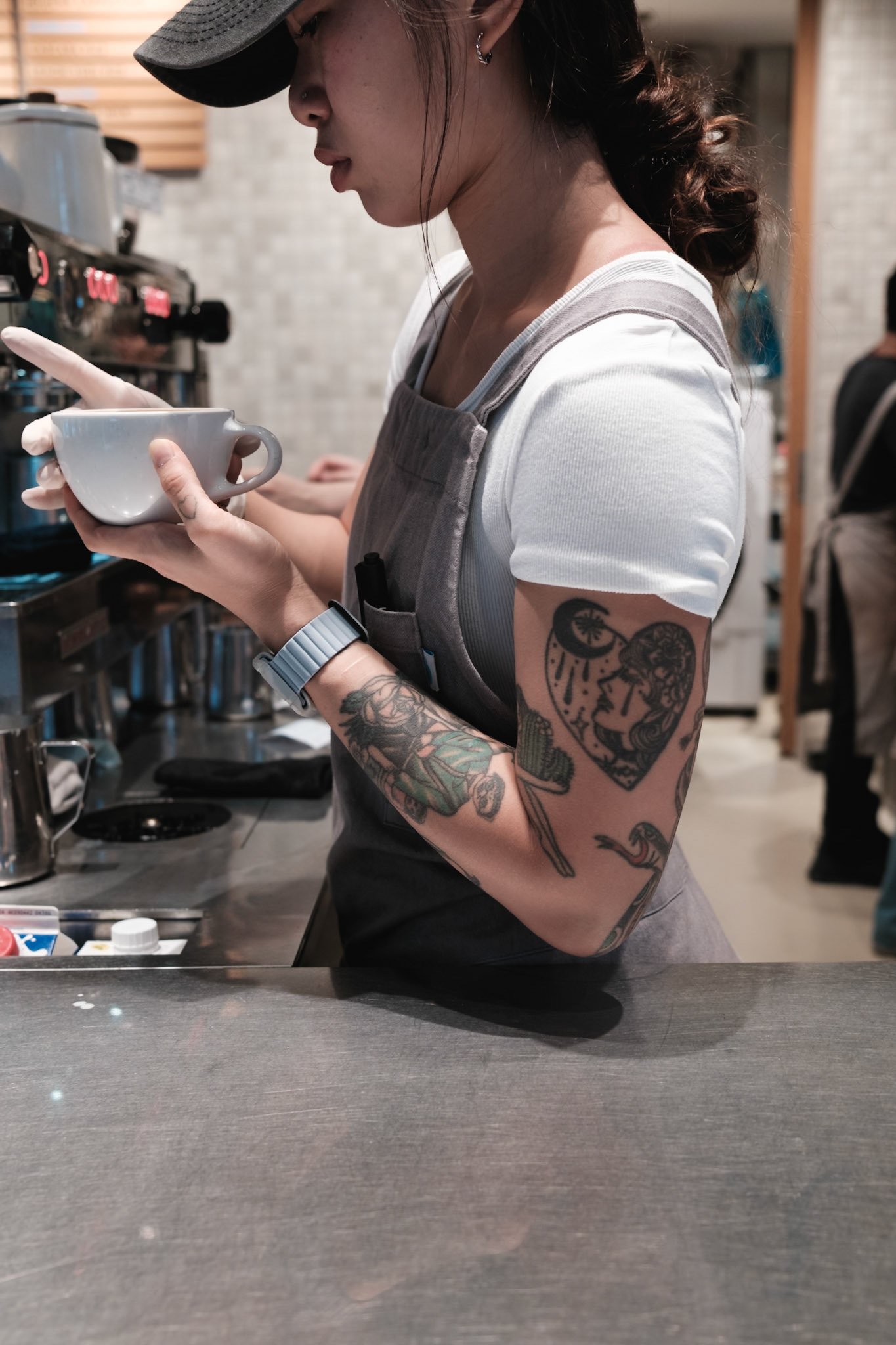 Tattoo and coffee, Hong Kong - Fujifilm X100VI