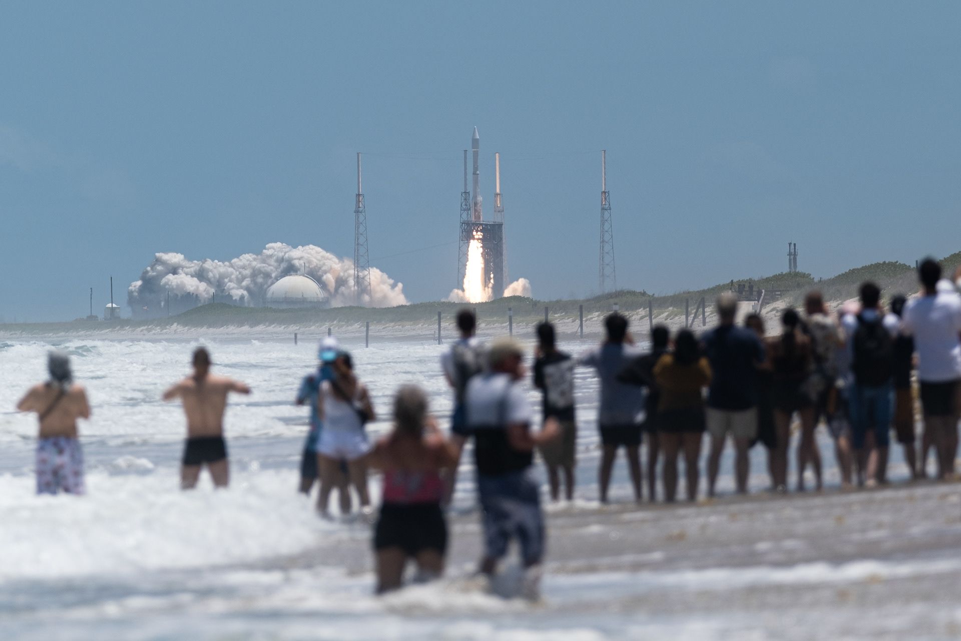 The Atlas V rocket launches from pad 39A at the John F. Kennedy Space Center in Merritt Island, Florida. United Launch Alliance's Atlas V rocket is one of the world's most reliable launch vehicles used to deliver exploration spacecraft, satellites and classified payloads into space for NASA, the United States Air Force, the National Reconnaissance Office and commercial customers.