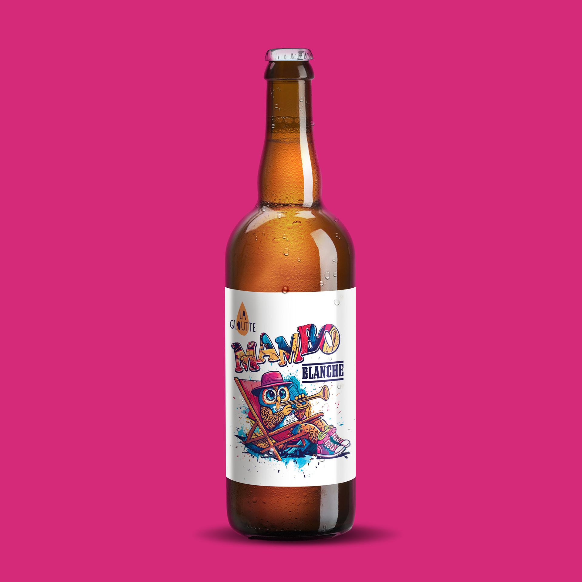 Packaging - Etiquette de bière blanche Artisanale - Mambo - La Gloutte
