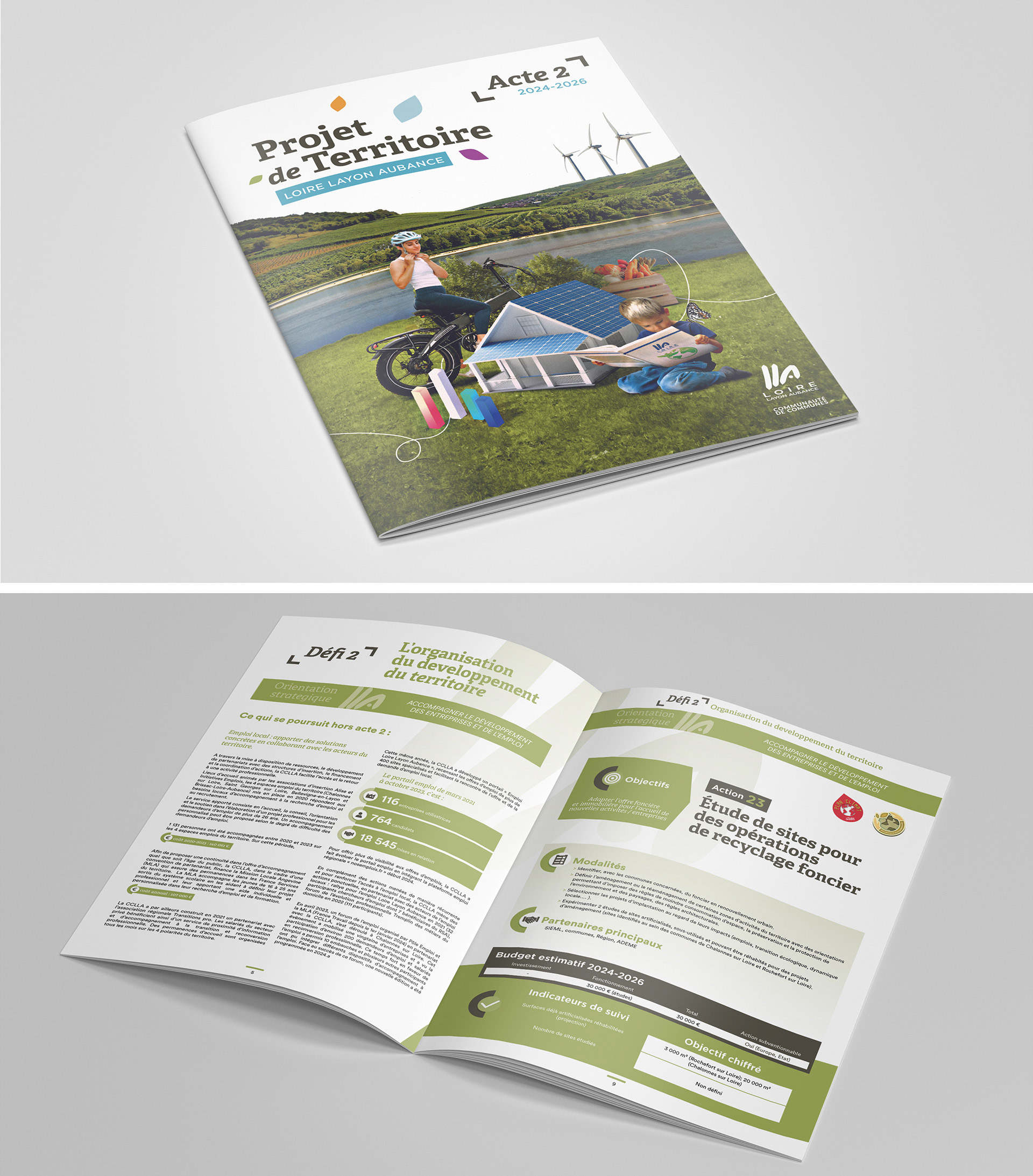 Création et mise en page - catalogue projet de territoire - Communauté de communes Loire Layon Aubance