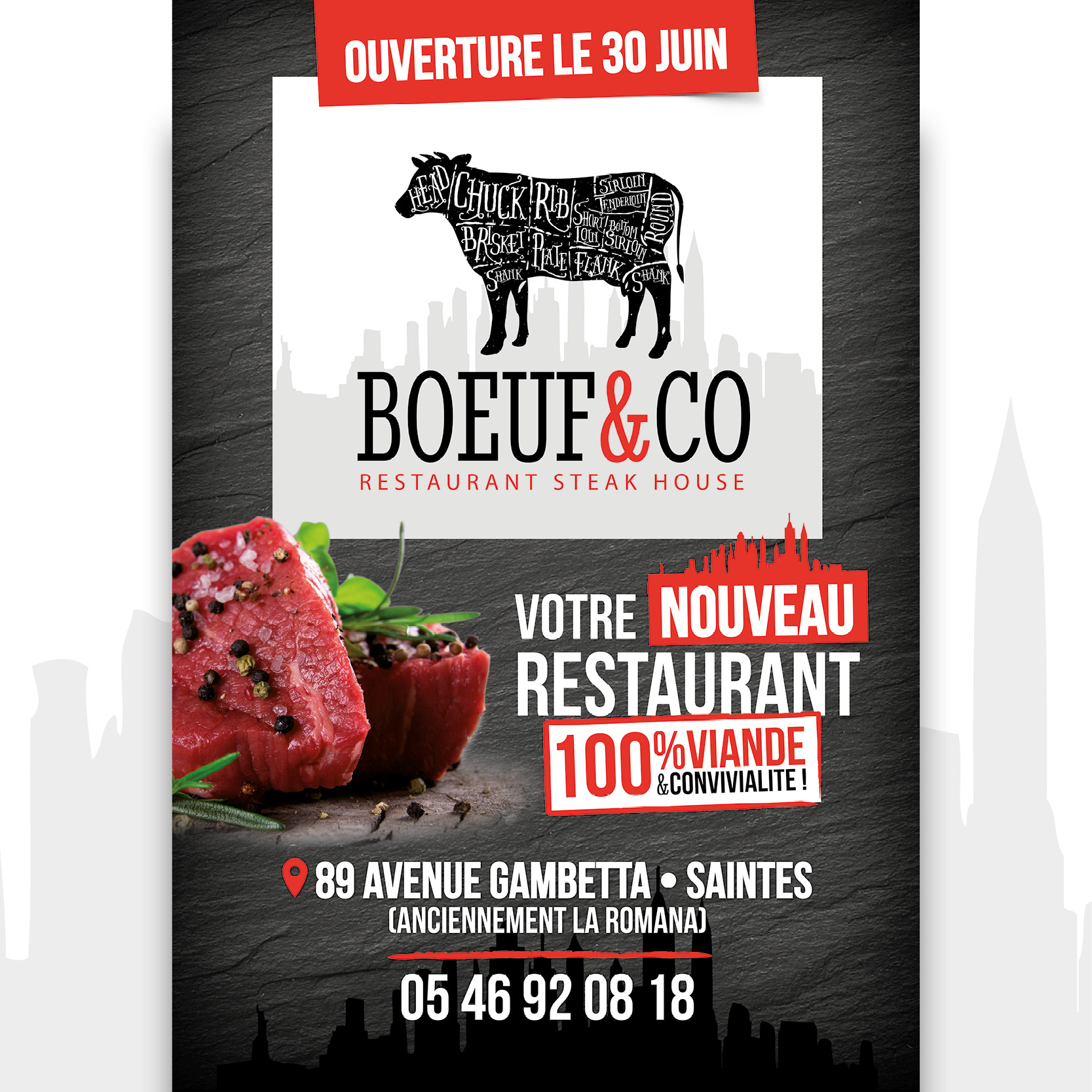 Affiche publicitaire - restaurant