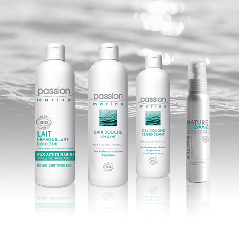 Packaging - Etiquette et emballage de produits cosmétiques passion marine