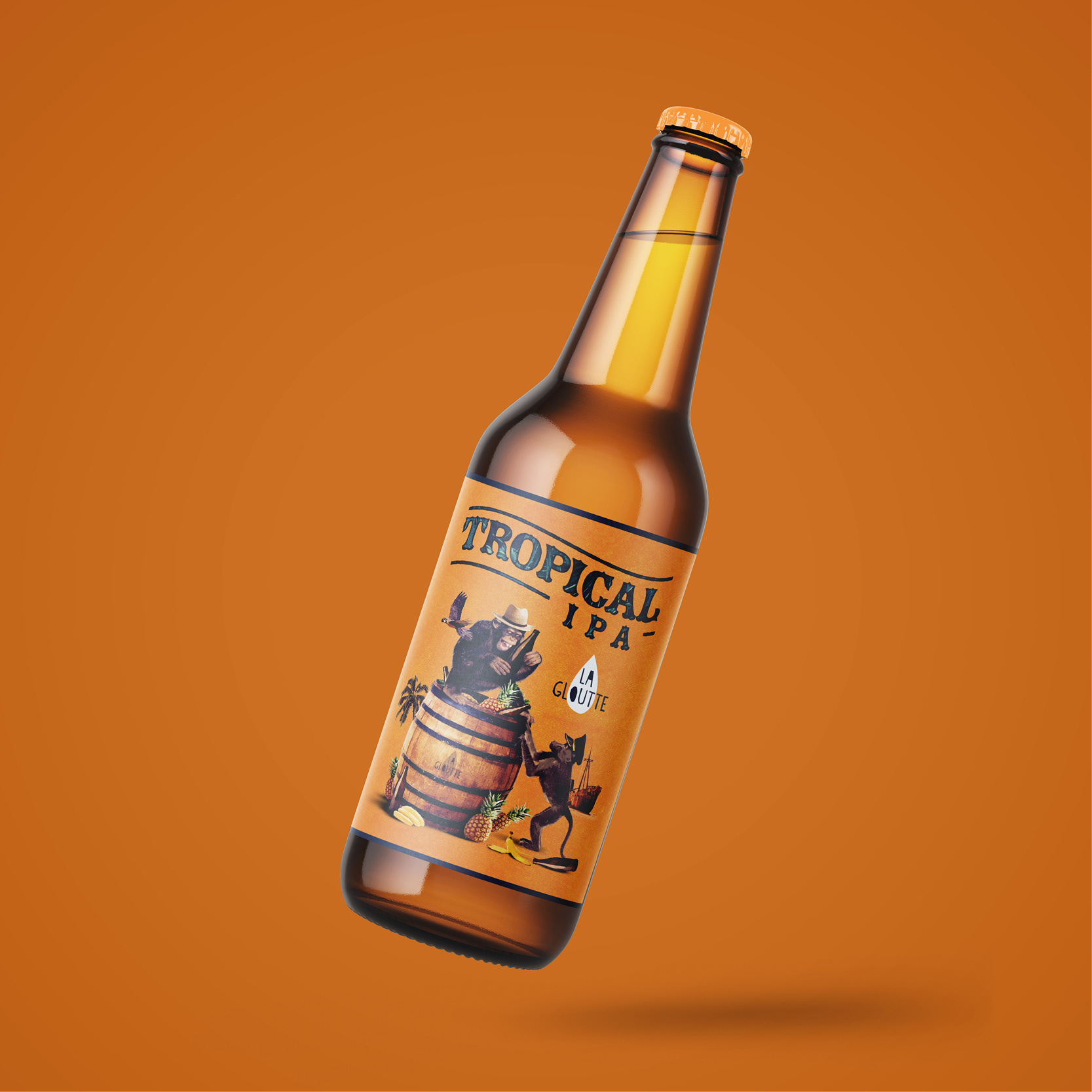 Packaging - Etiquette de bière IPA tropicale - Brasserie artisanale La Gloutte
