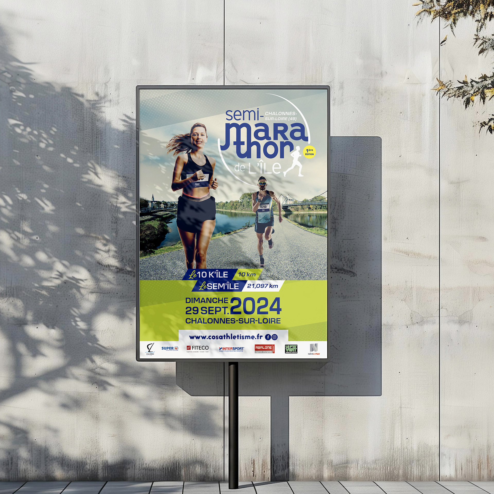 Affiche évènement sportif - Semi-marathon de l'ïle de Chalonnes