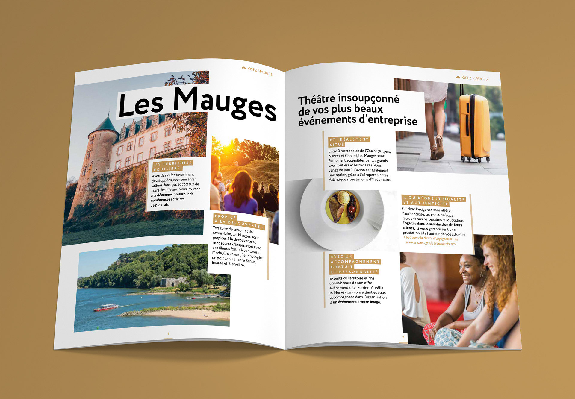 Création et mise en pages - Brochure Tourisme d'Affaires - Osez-Mauges