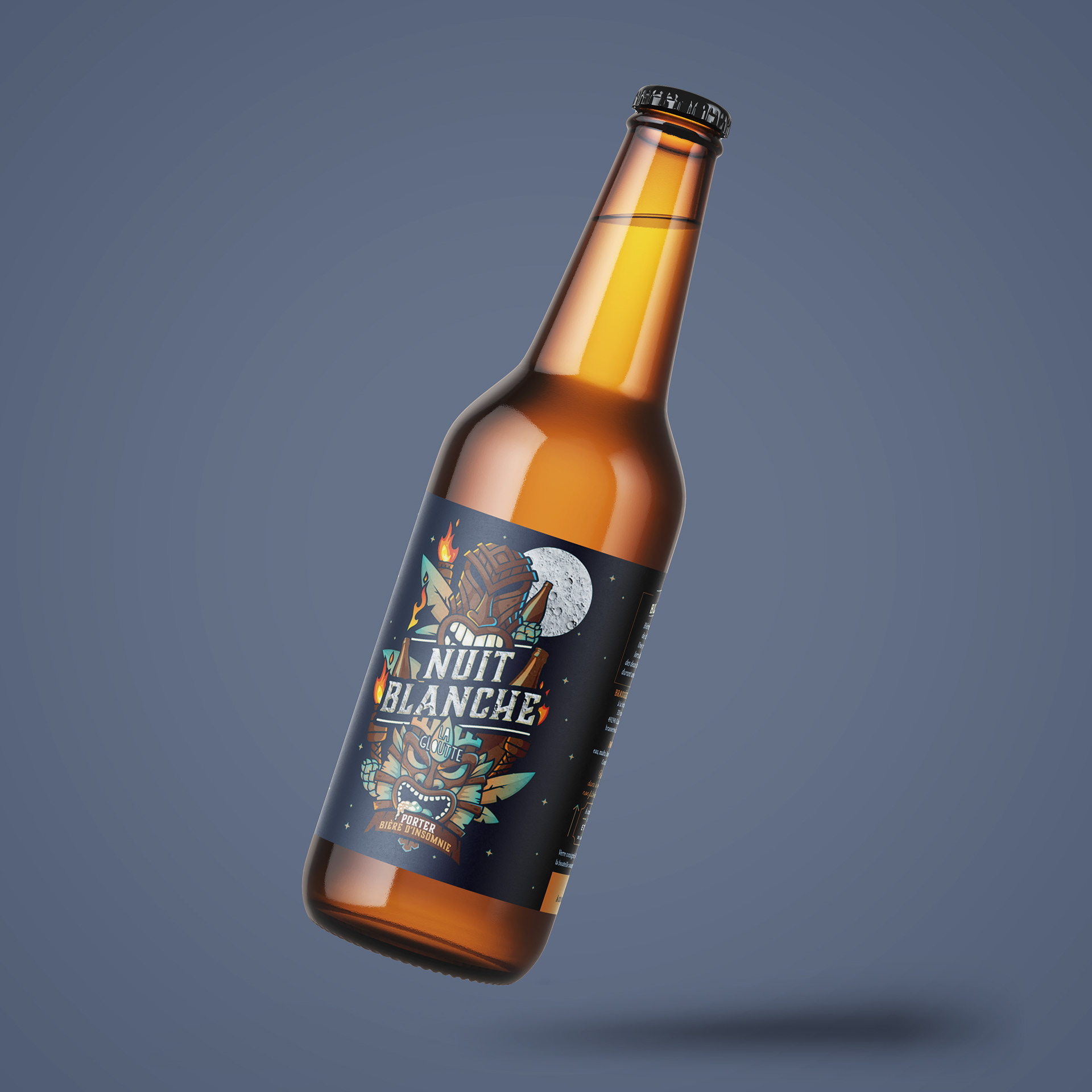 Packaging - Etiquette de bière porter - Brasserie artisanale La Gloutte