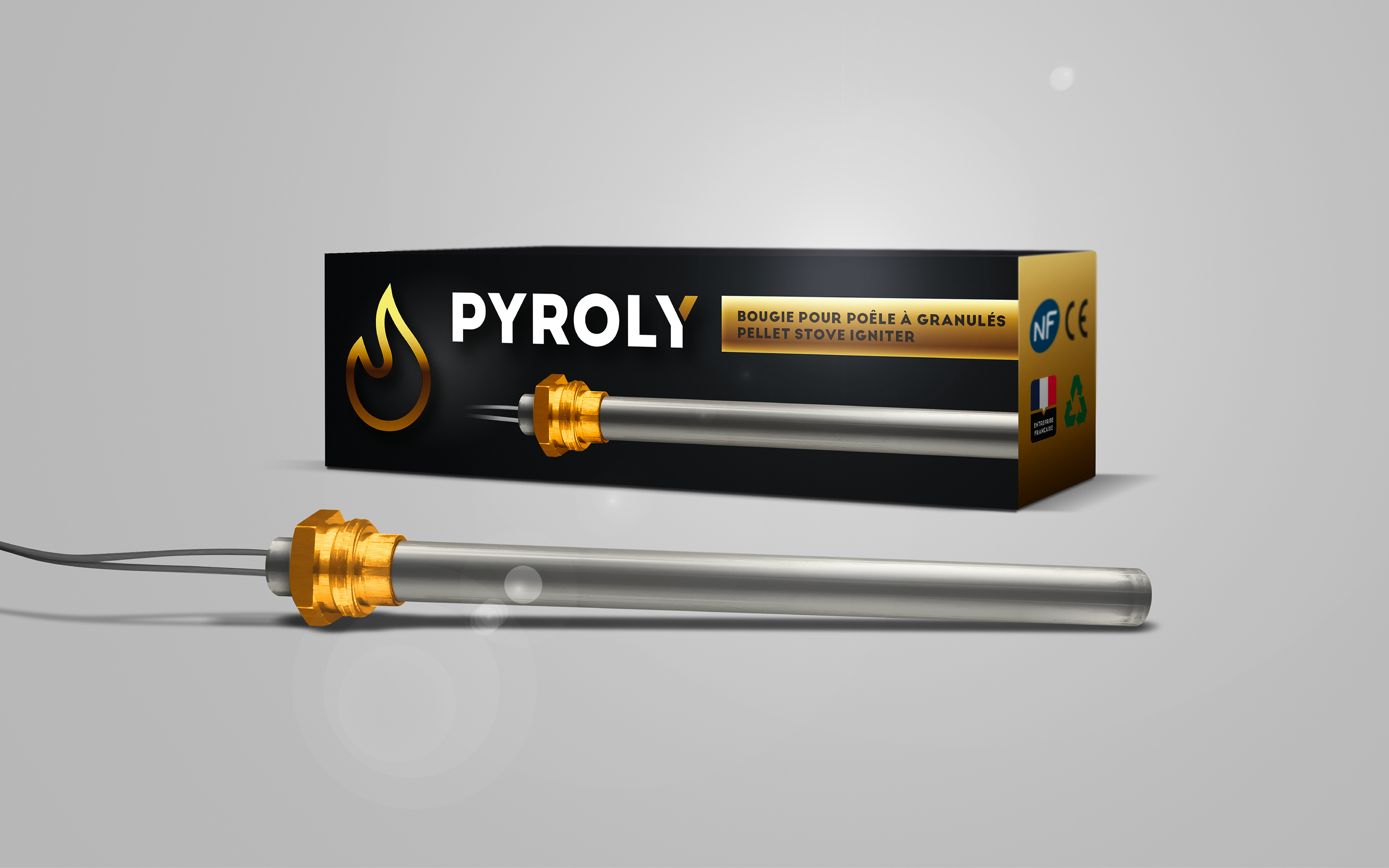 Packaging - Emballage de Bougie de Poêle a granulés - Pyroly