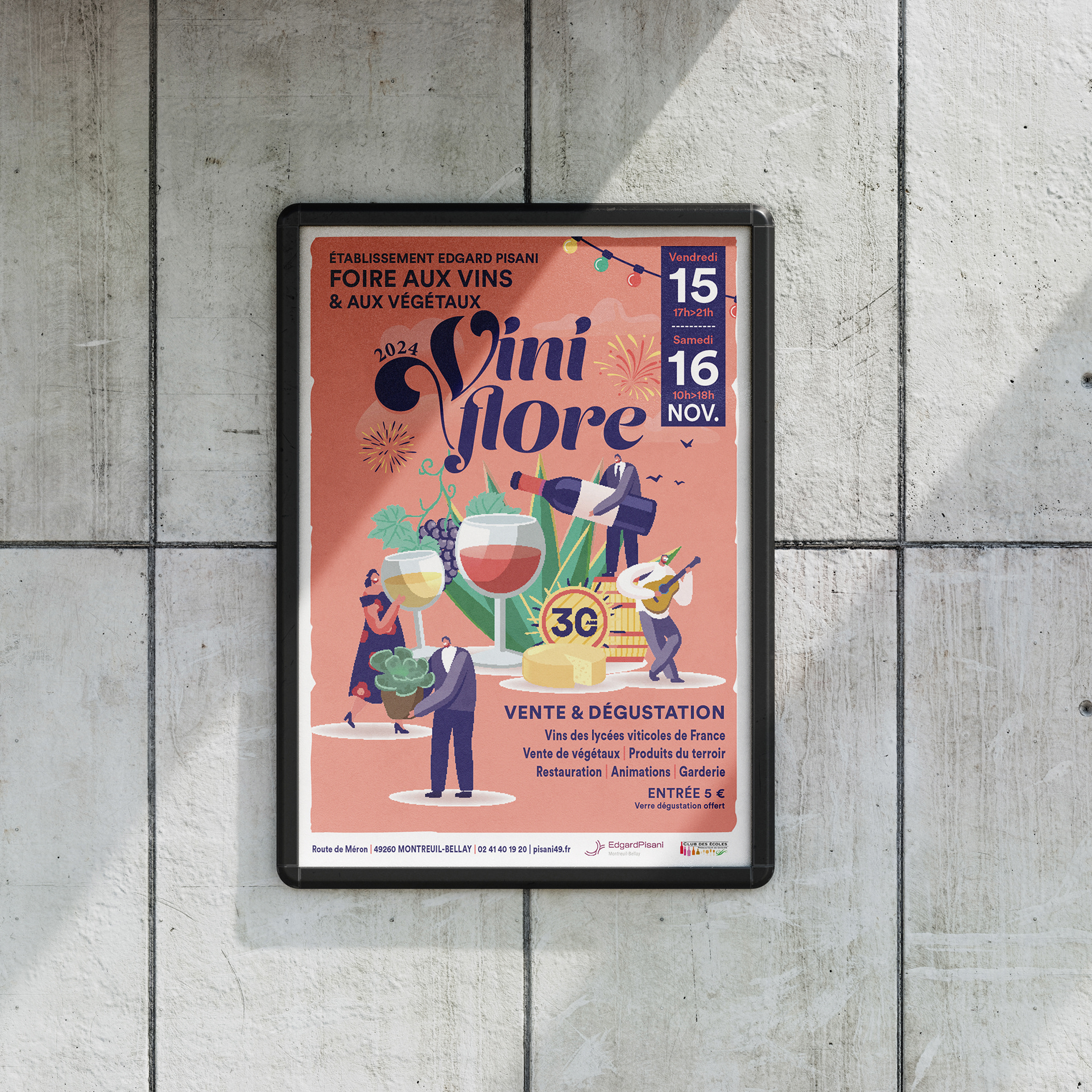 Affiche salon du vin - Vini Flore