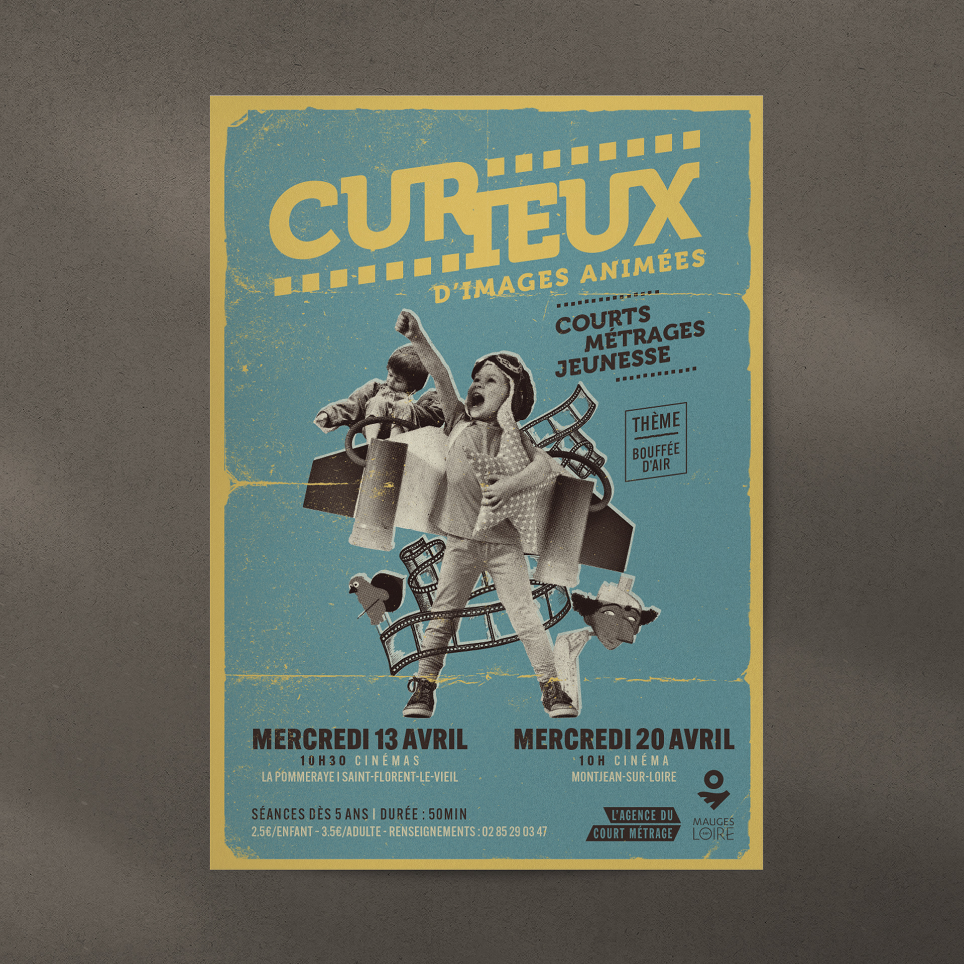 Affiche festival de cinéma - Curieux d'images animées