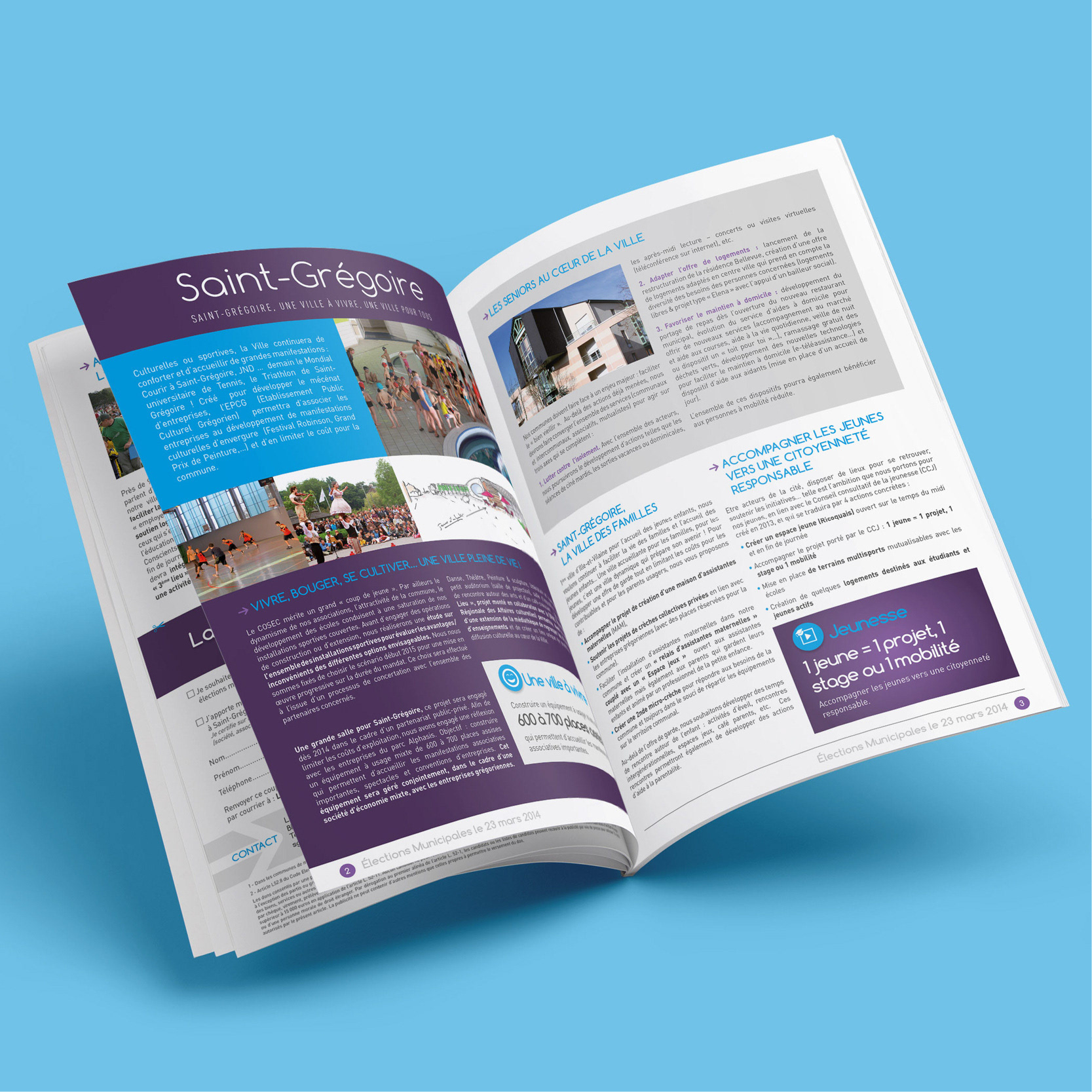 Création et mise en pages - Magazine municipal - Saint Grégoire