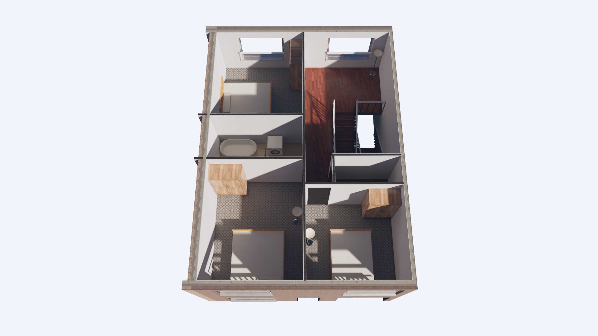 3 bed house first floor