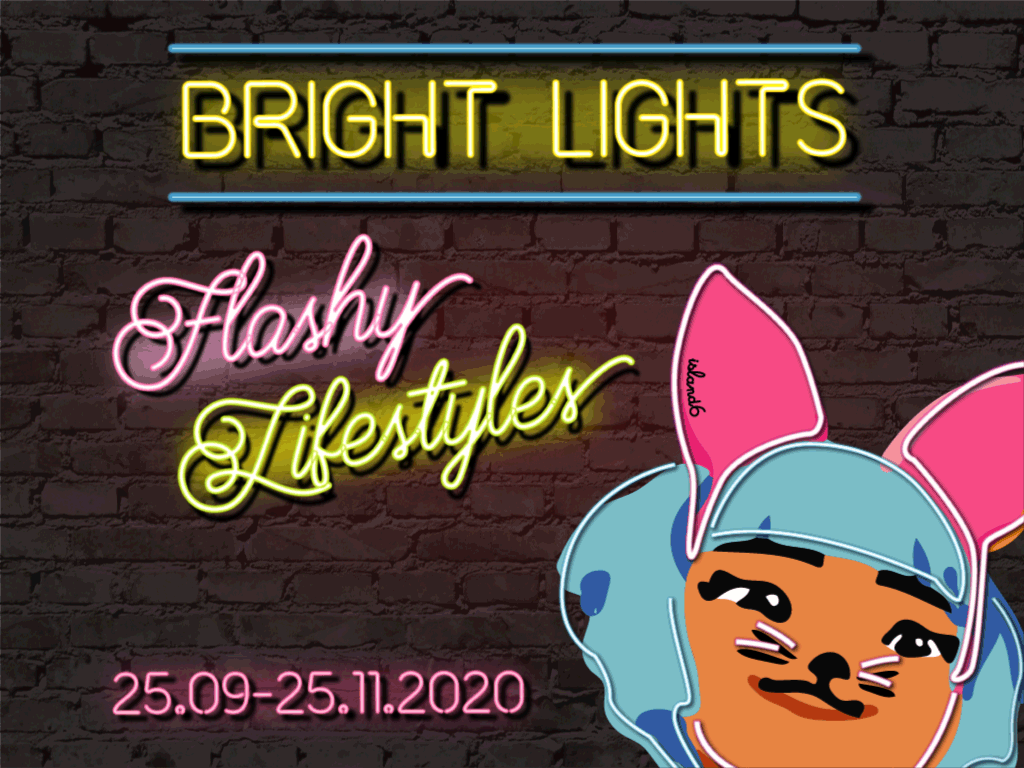“Bright Lights, Flashy Lifestyles” exhibition poster