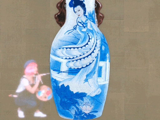 "Blue Vase Corina" by island6 Art Collective (Liu Dao)