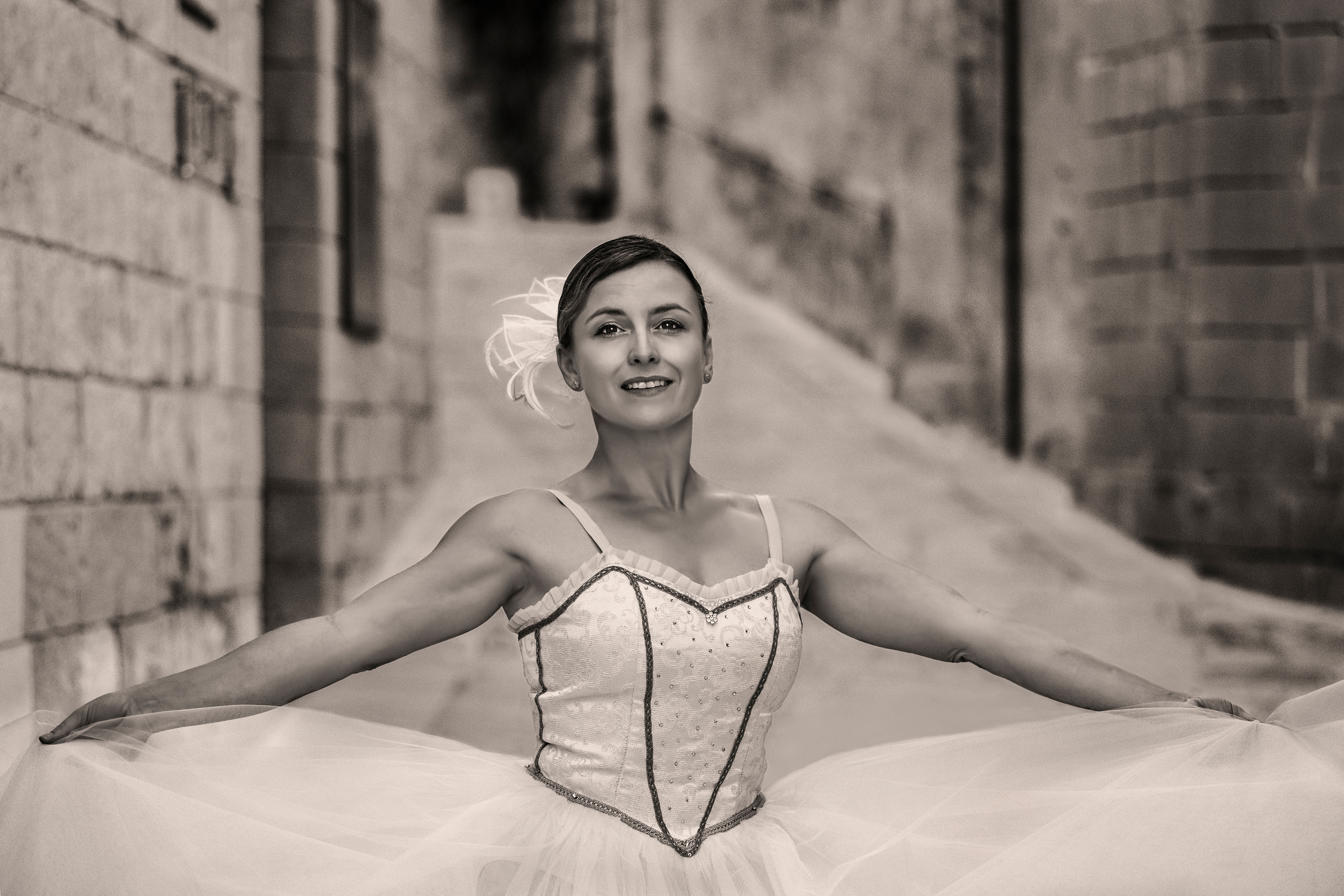 Ballerina Sarah Kurvinen at Mdina, Malta